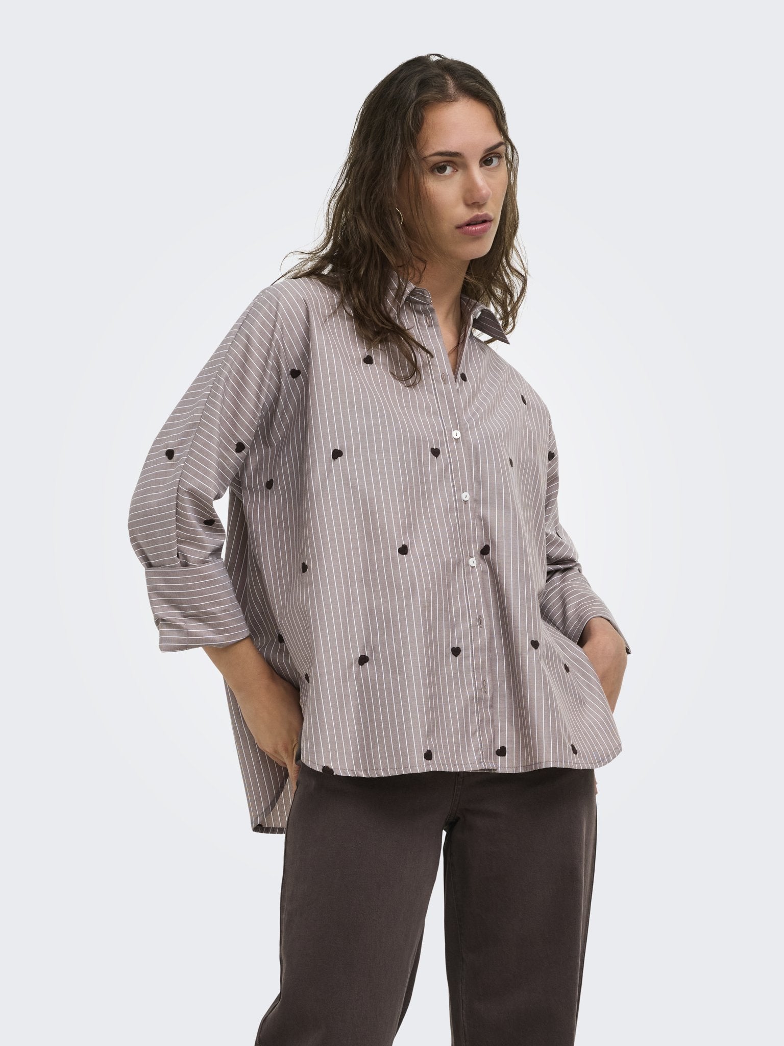 only Damen Blusen Coffee Bean/Str