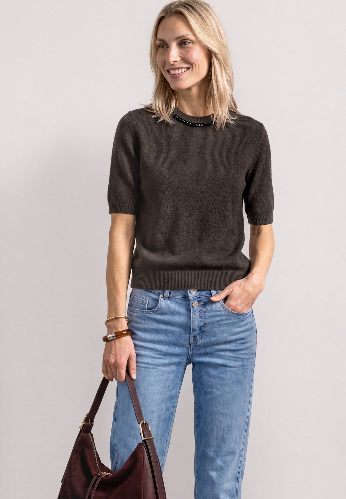 Street One Damen Pullover  Black Cof