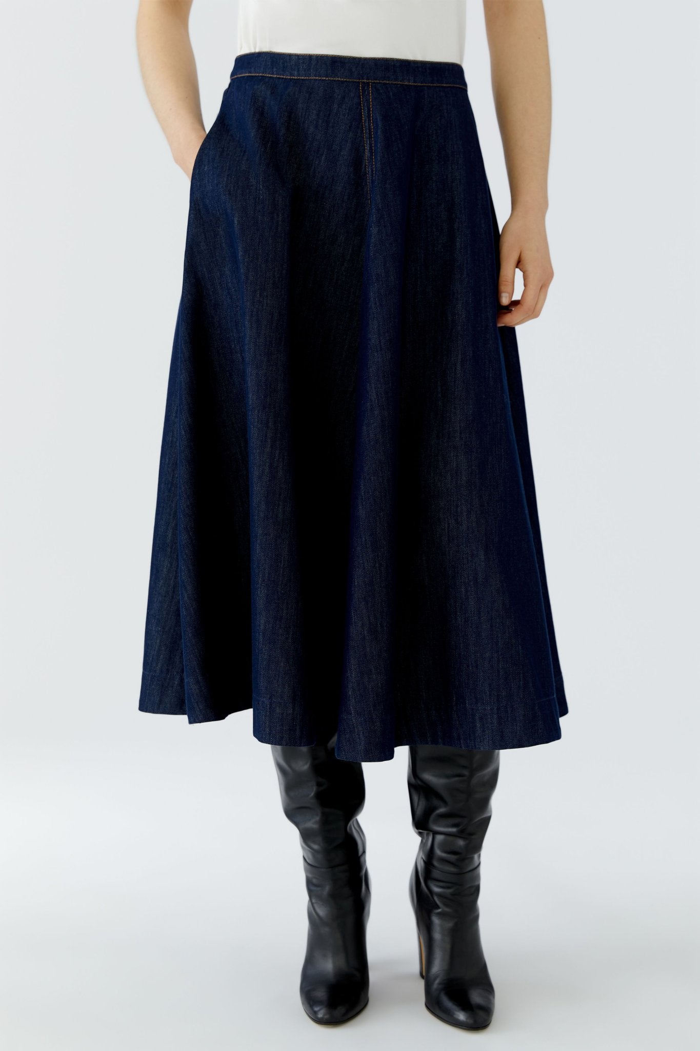 Oui Damen Rock  Raw Denim