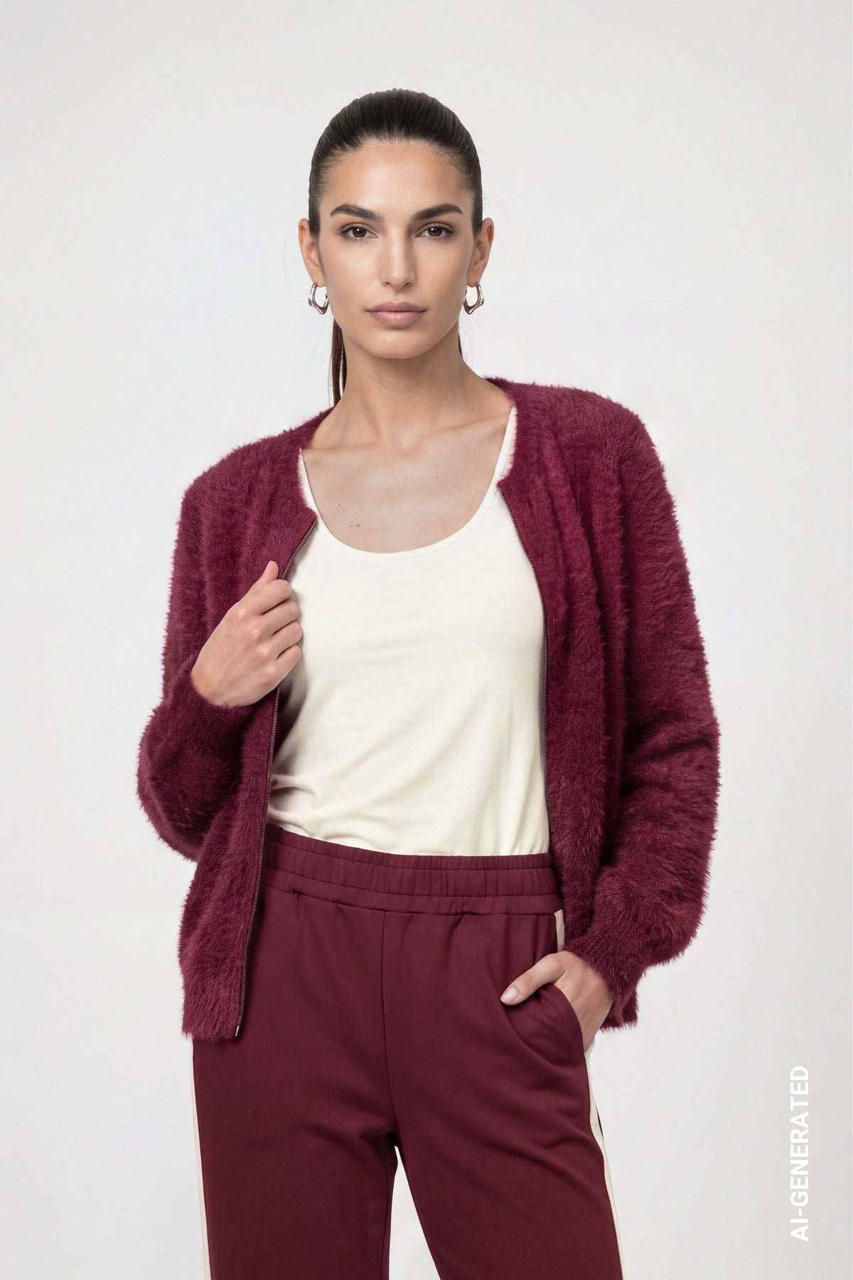 Monari Damen Strickjacken Dark Bordea