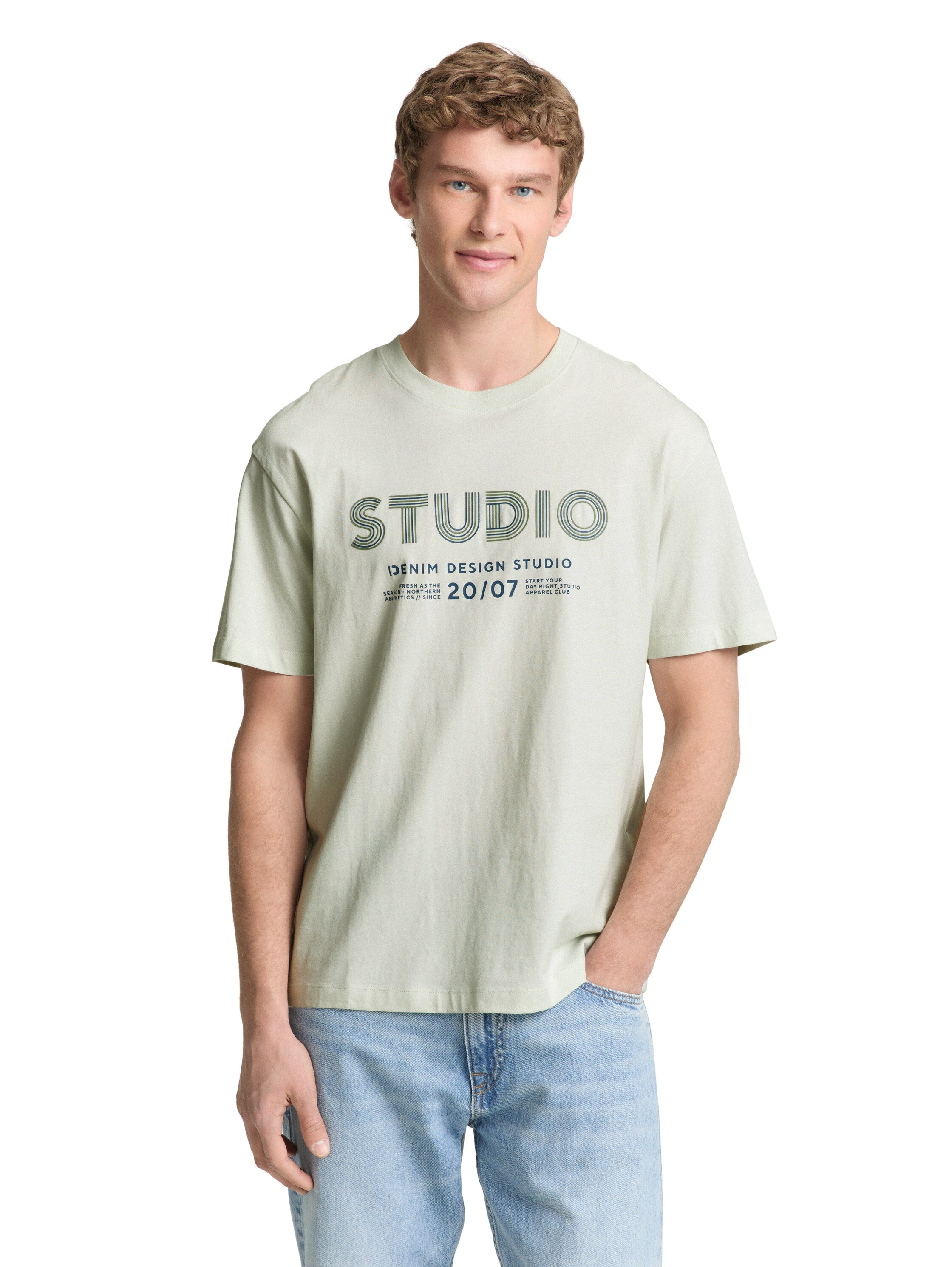 Tom Tailor denim Herren T-Shirts kurz Frozen Light Mi