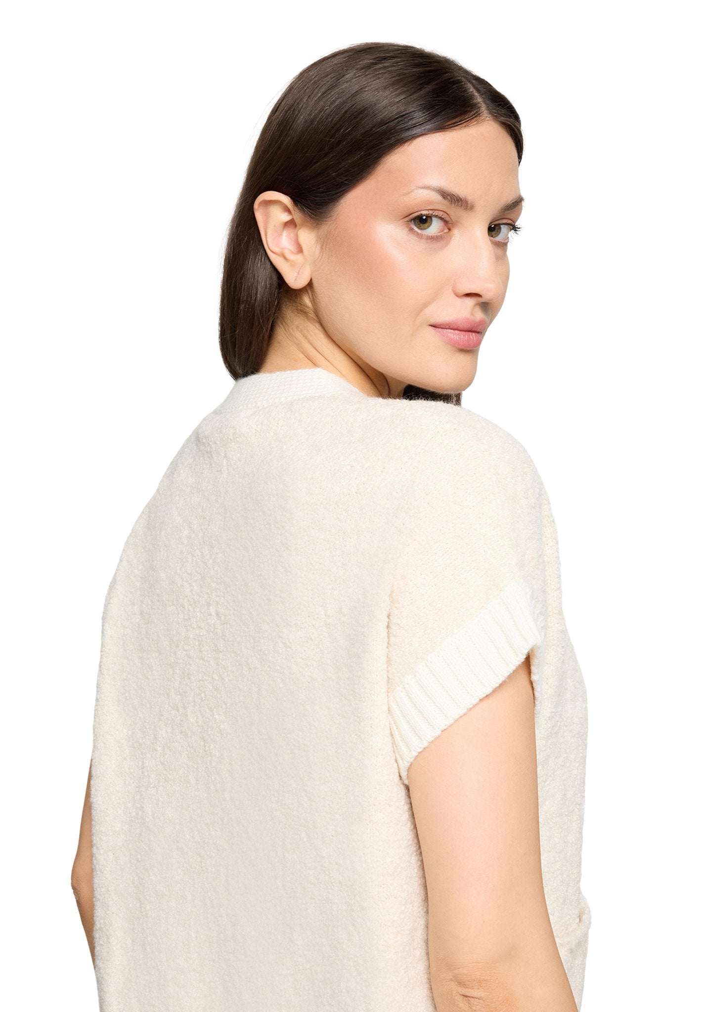 Betty & Co Damen Strickjacken Cream/Cream