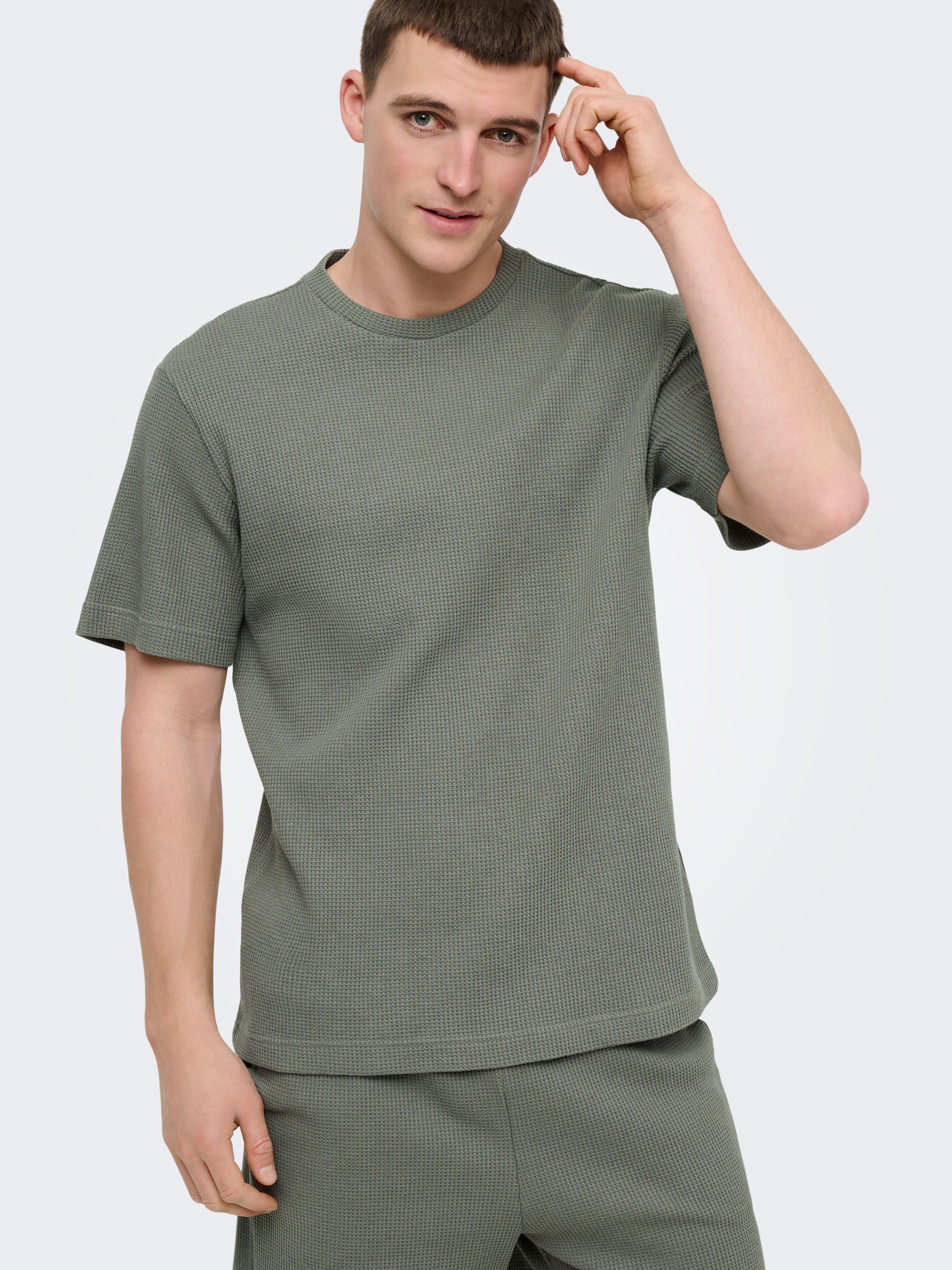 Only & Sons Herren T-Shirts kurz Castor Gray