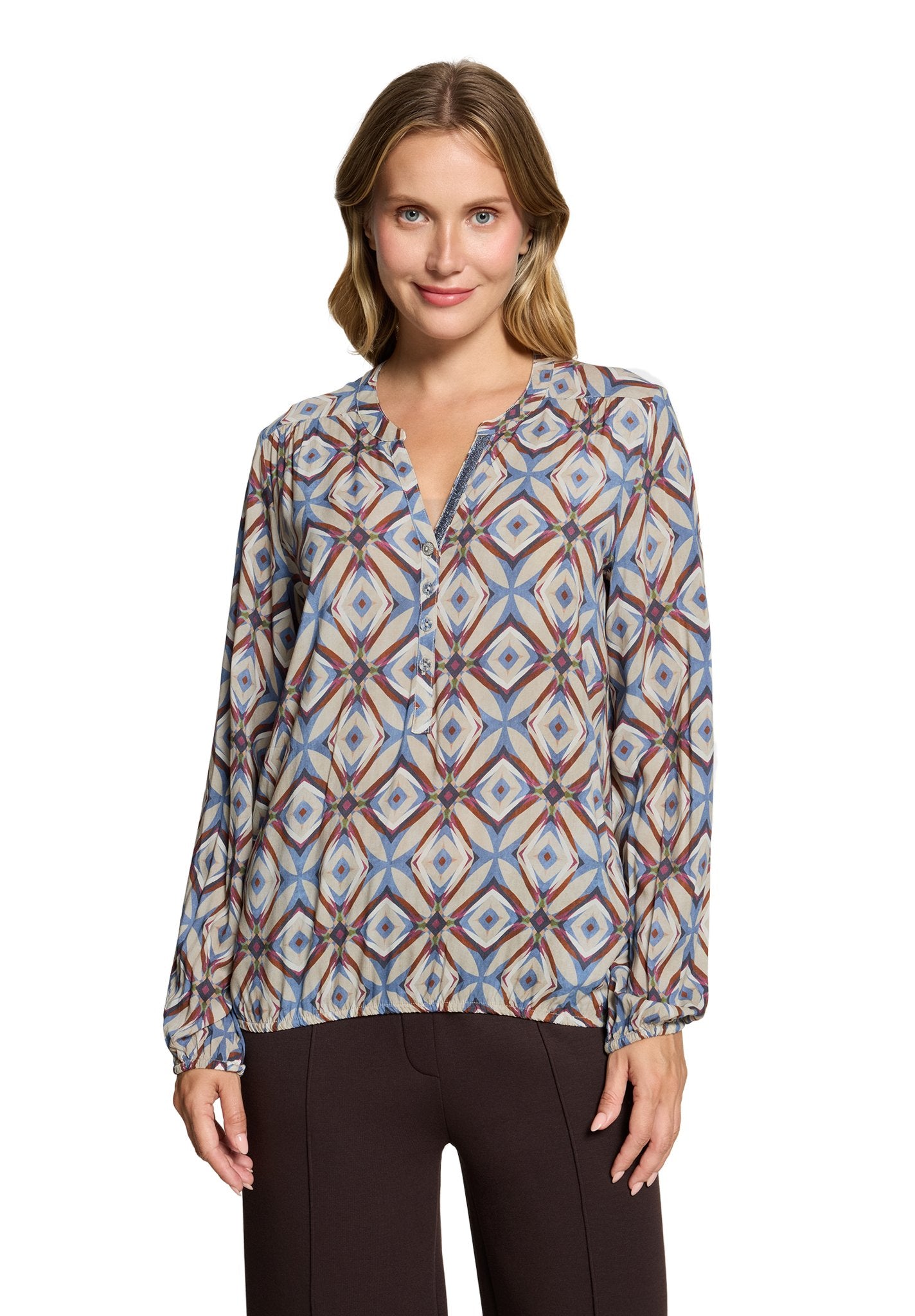 Cartoon Damen Blusen Nature/Blue