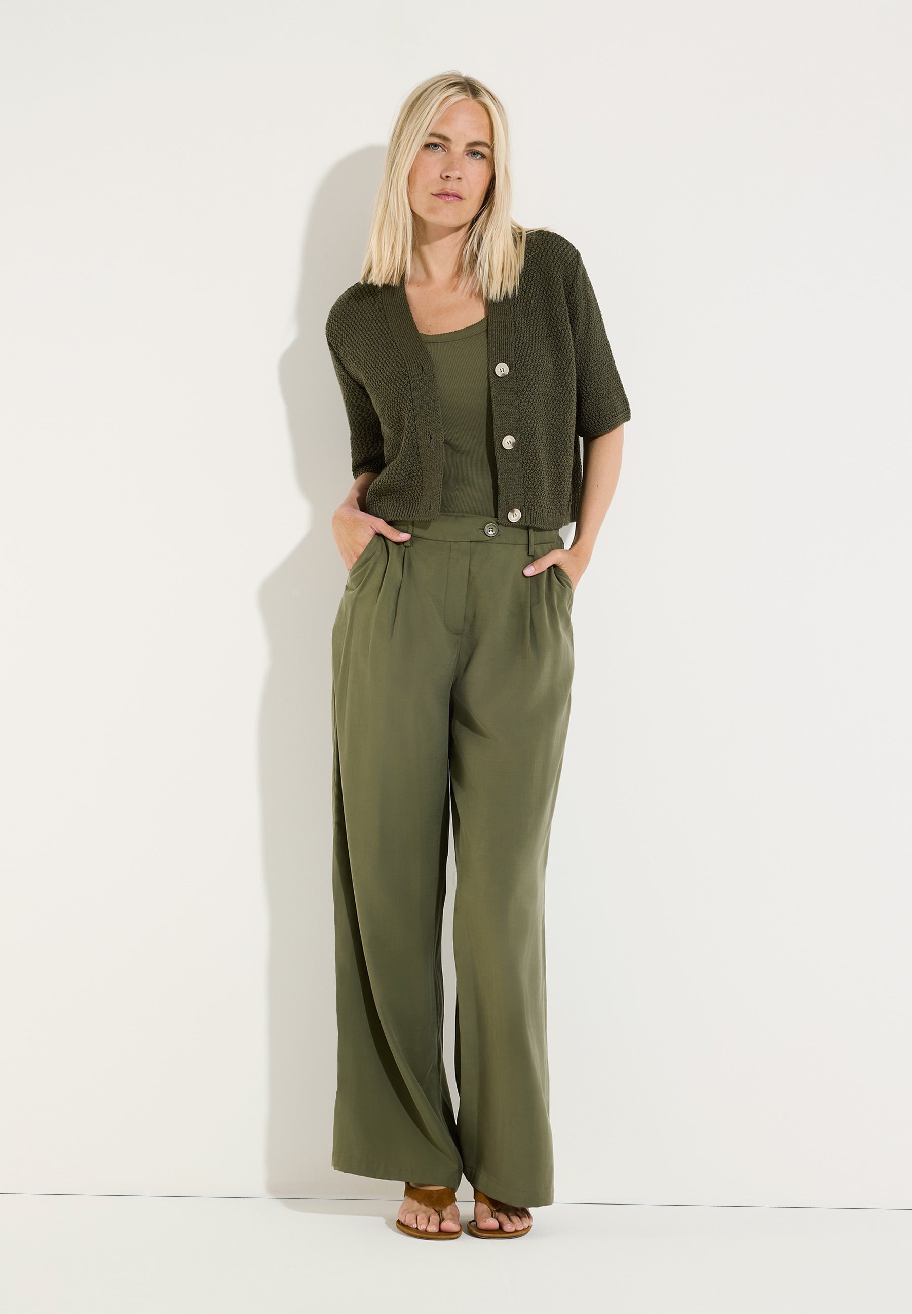 More & More Damen Hosen Jungle Gre