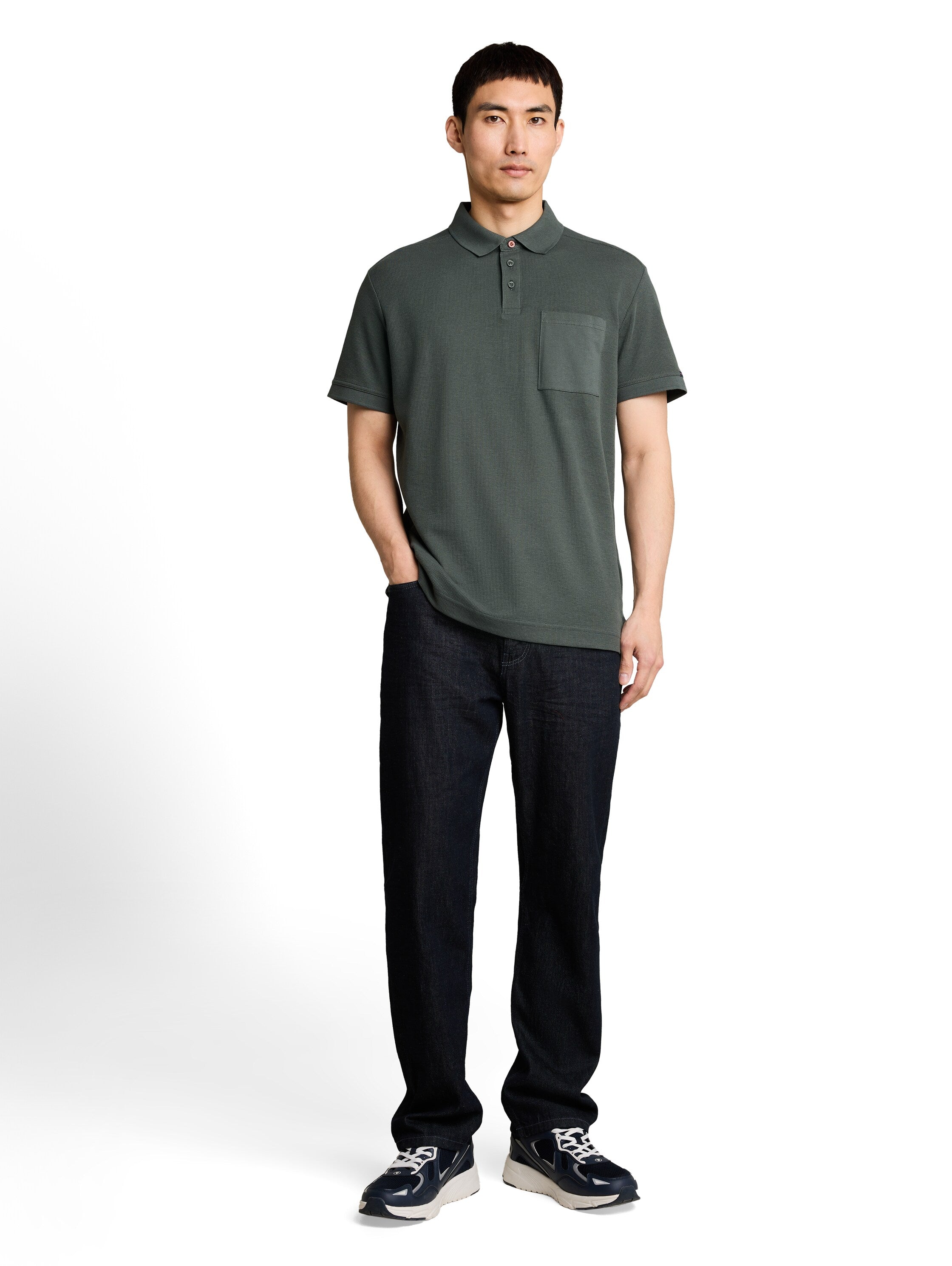 Tom Tailor Herren Polo-Shirts Darkest Olive