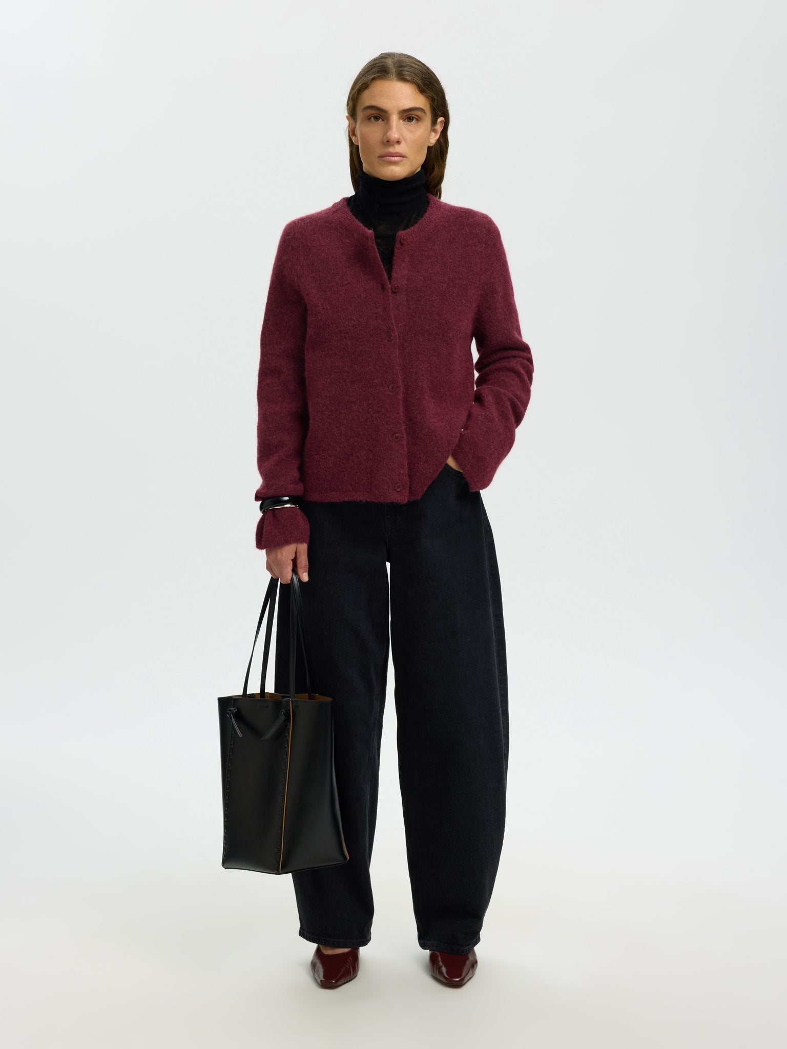 Selected Femme Damen Strickjacken Tawny Port/Mela