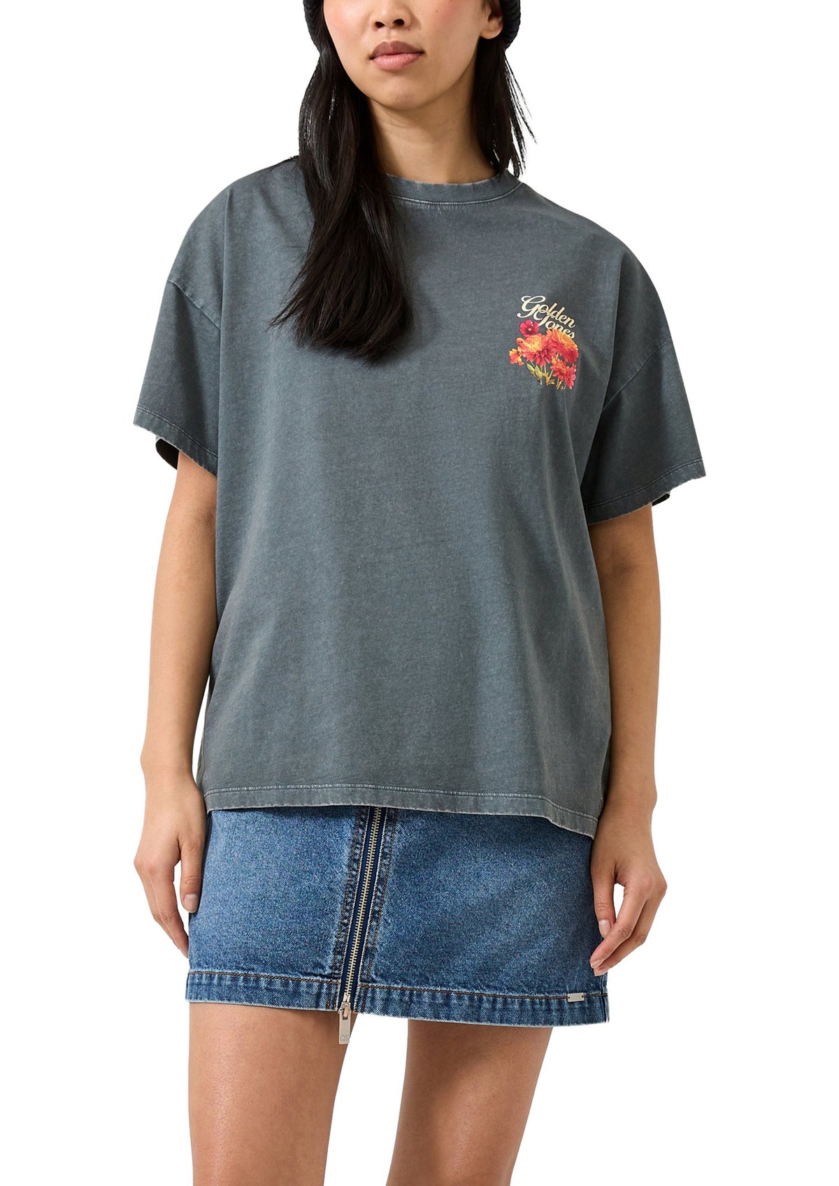 QS by S.Oliver Damen T-Shirts D Grey/Black