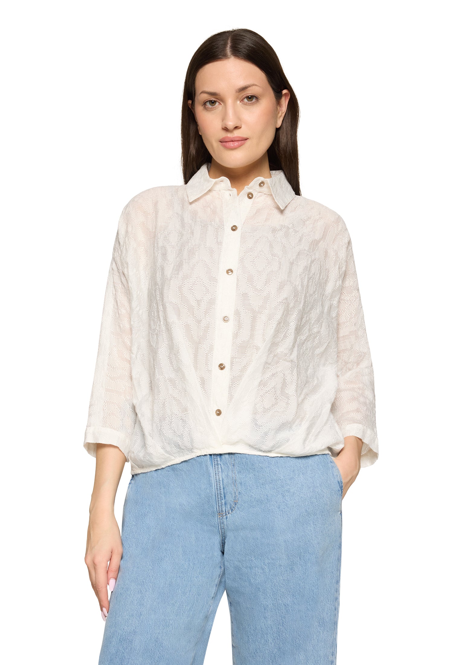 Cartoon Damen Blusen Offwhite