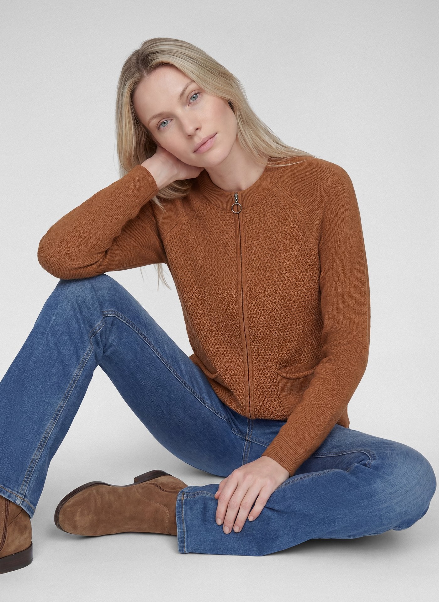 Rabe Damen Strickjacken Cognac