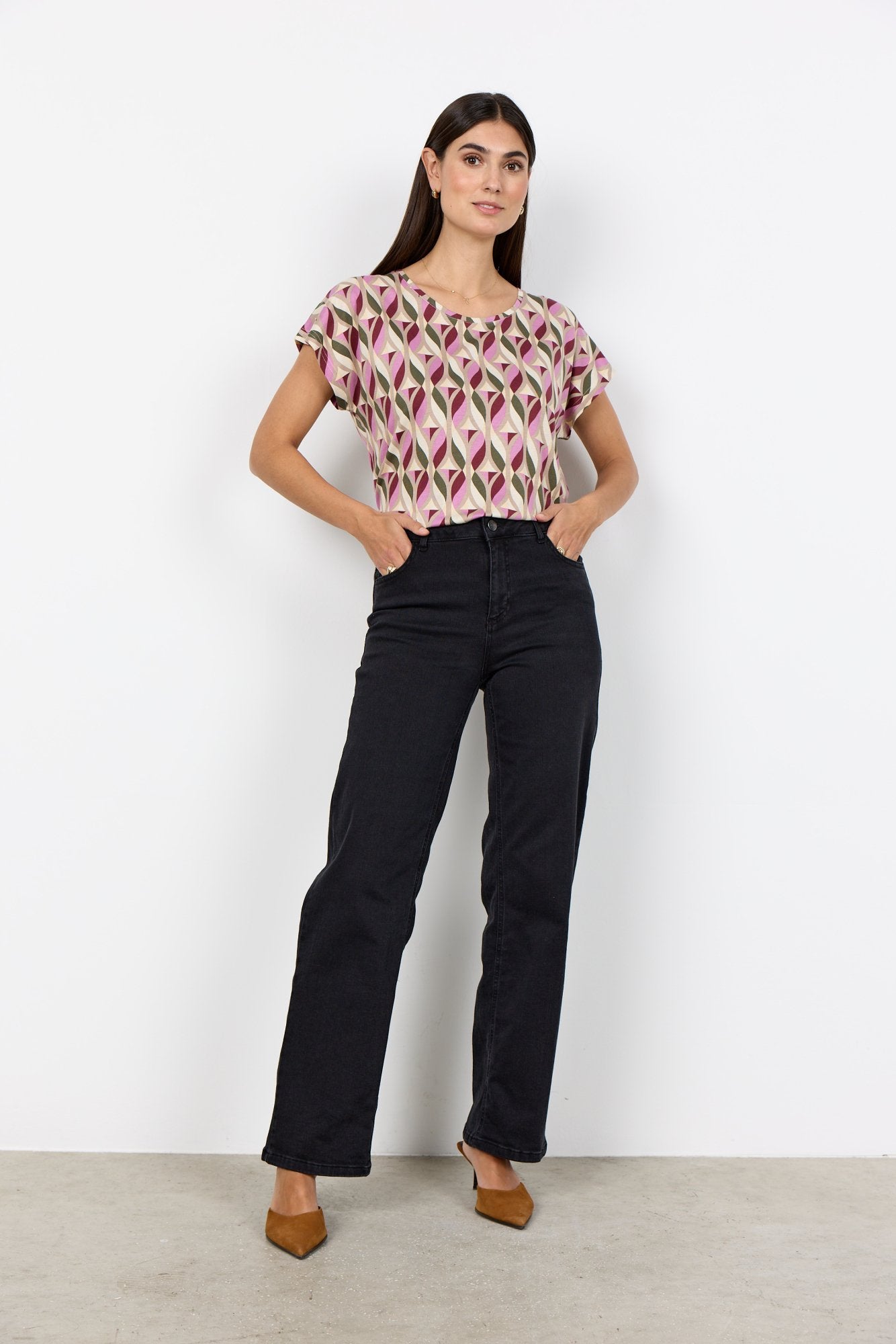 Soya Concept Damen T-Shirts Oxblood Red Com