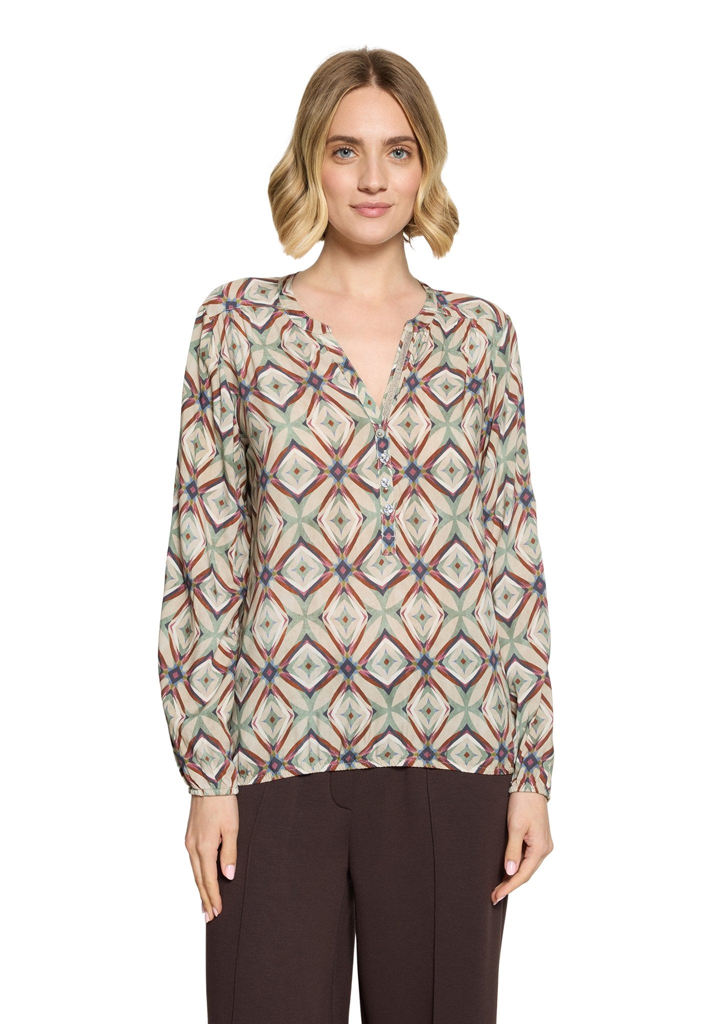 Cartoon Damen Blusen Nature/Brown
