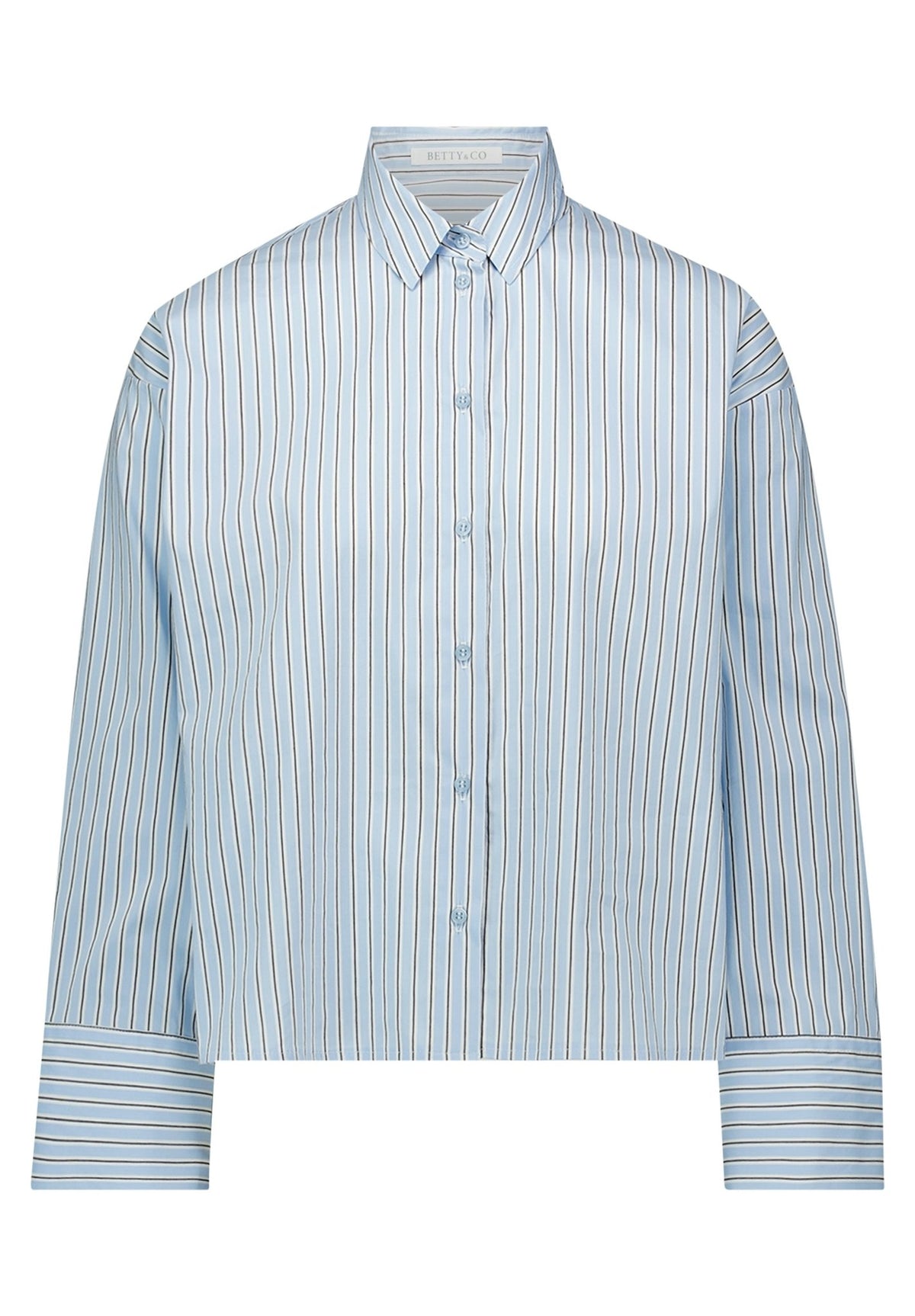 Betty & Co Damen Blusen kurz Light Blue/Grey