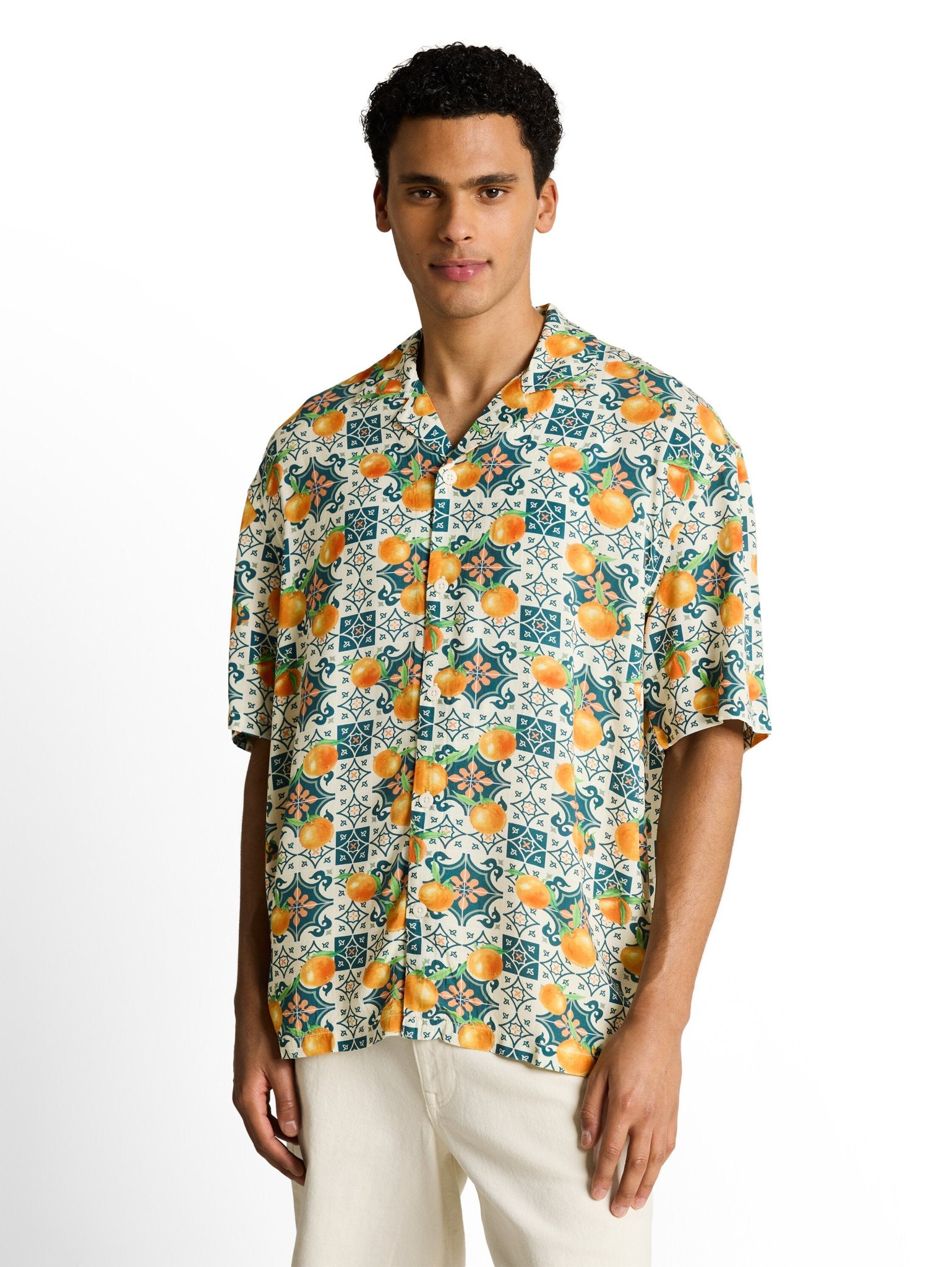 Tom Tailor denim Herren Hemden kurz Colorful Fruit