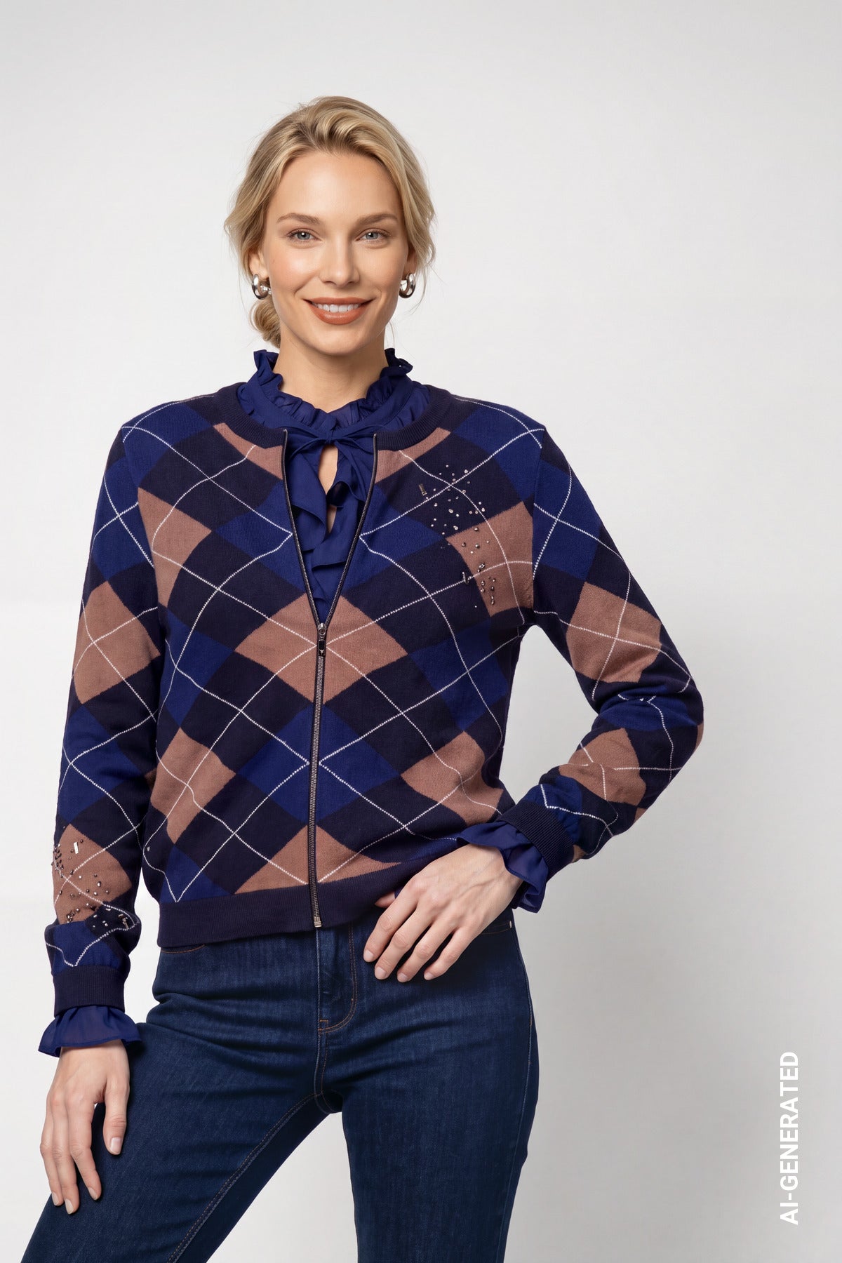 Monari Damen Strickjacken Classic Nav