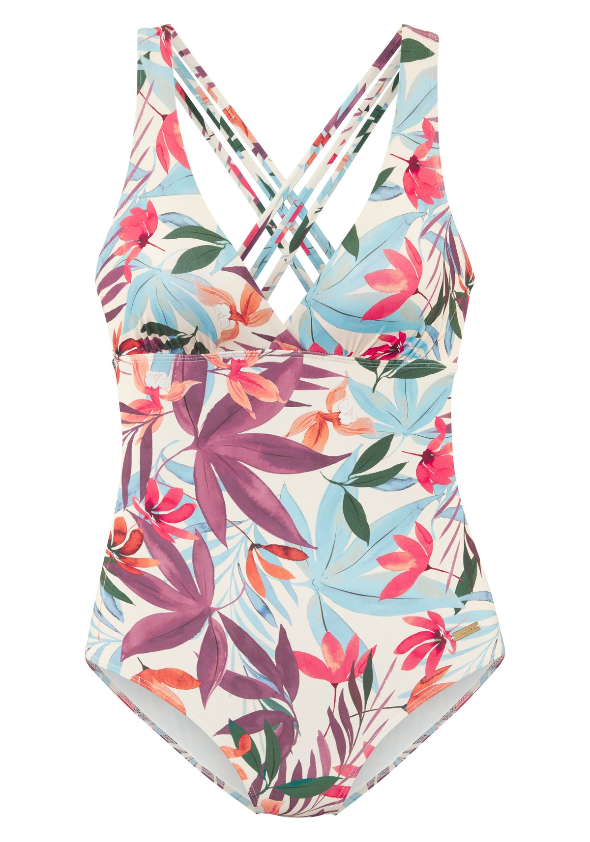 Lascana Badeanzug Creme Print