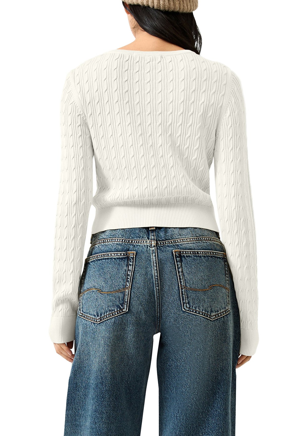 QS by S.Oliver Damen Pullover  White