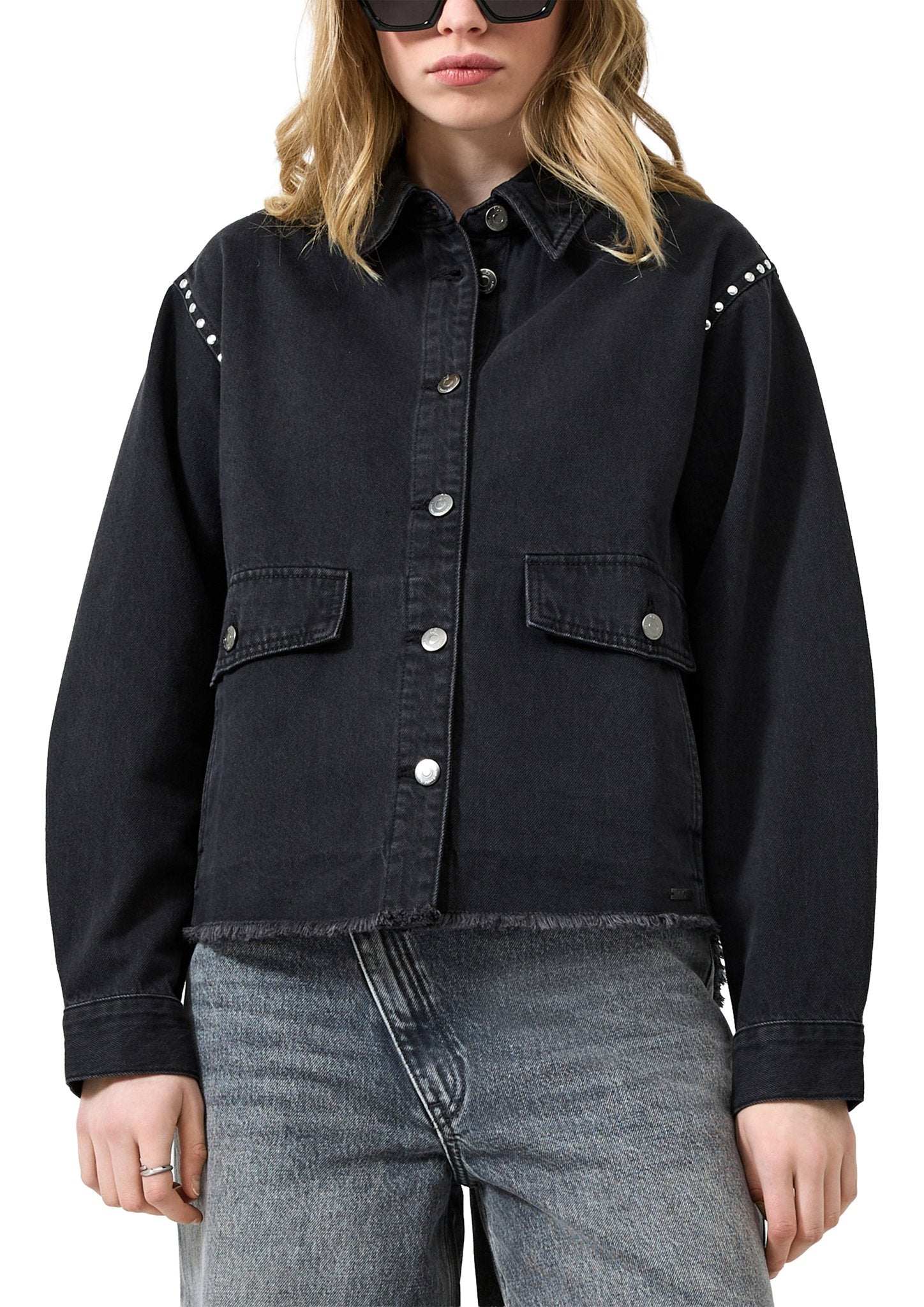 QS by S.Oliver Damen Blusen Y Grey/Black