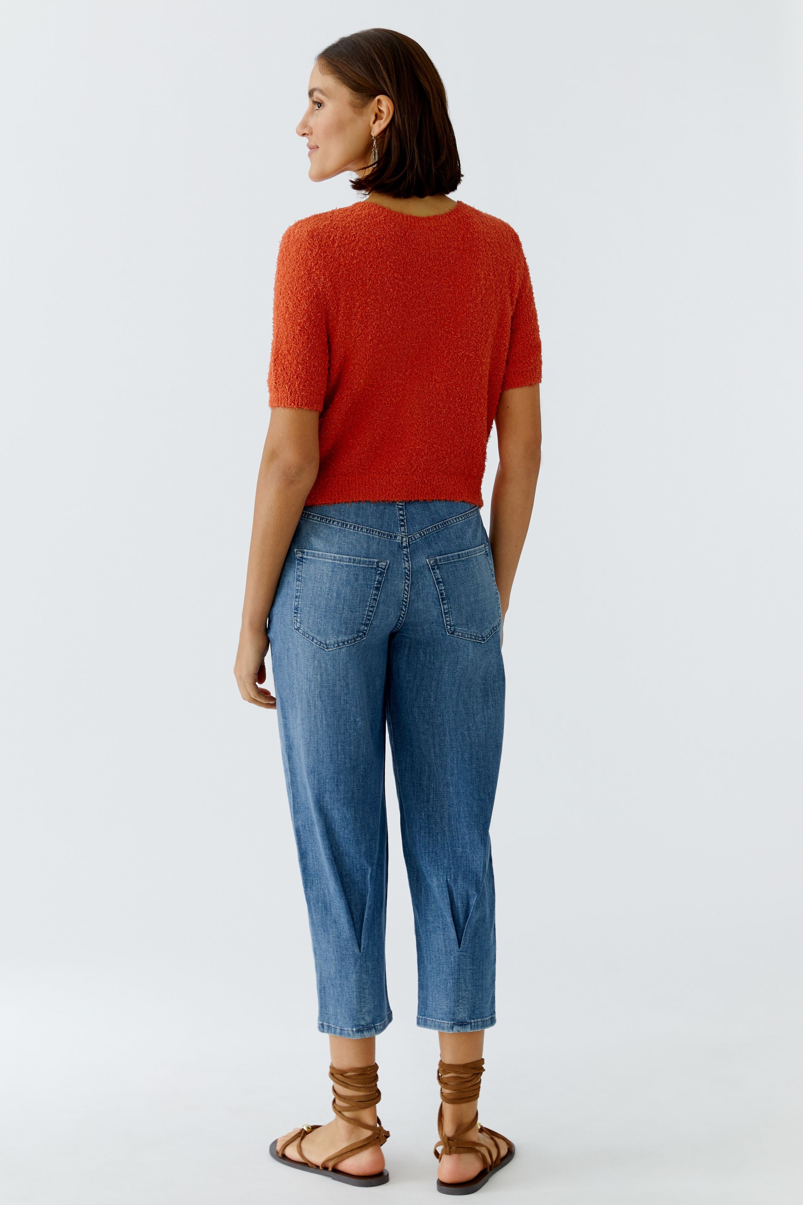 Oui Damen Strickjacken Burnt Tang