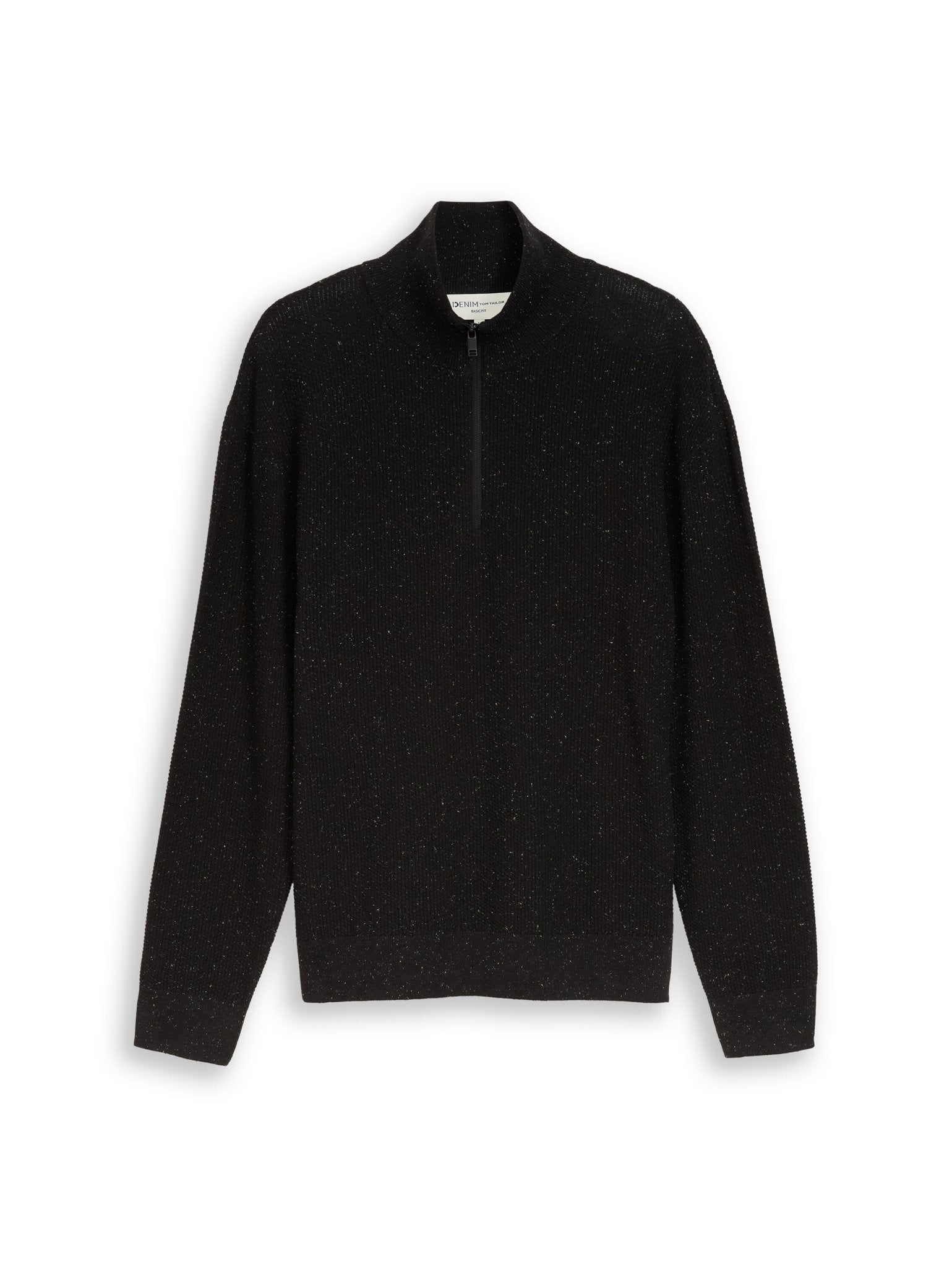 Tom Tailor denim Herren Pullover Black Multicolo