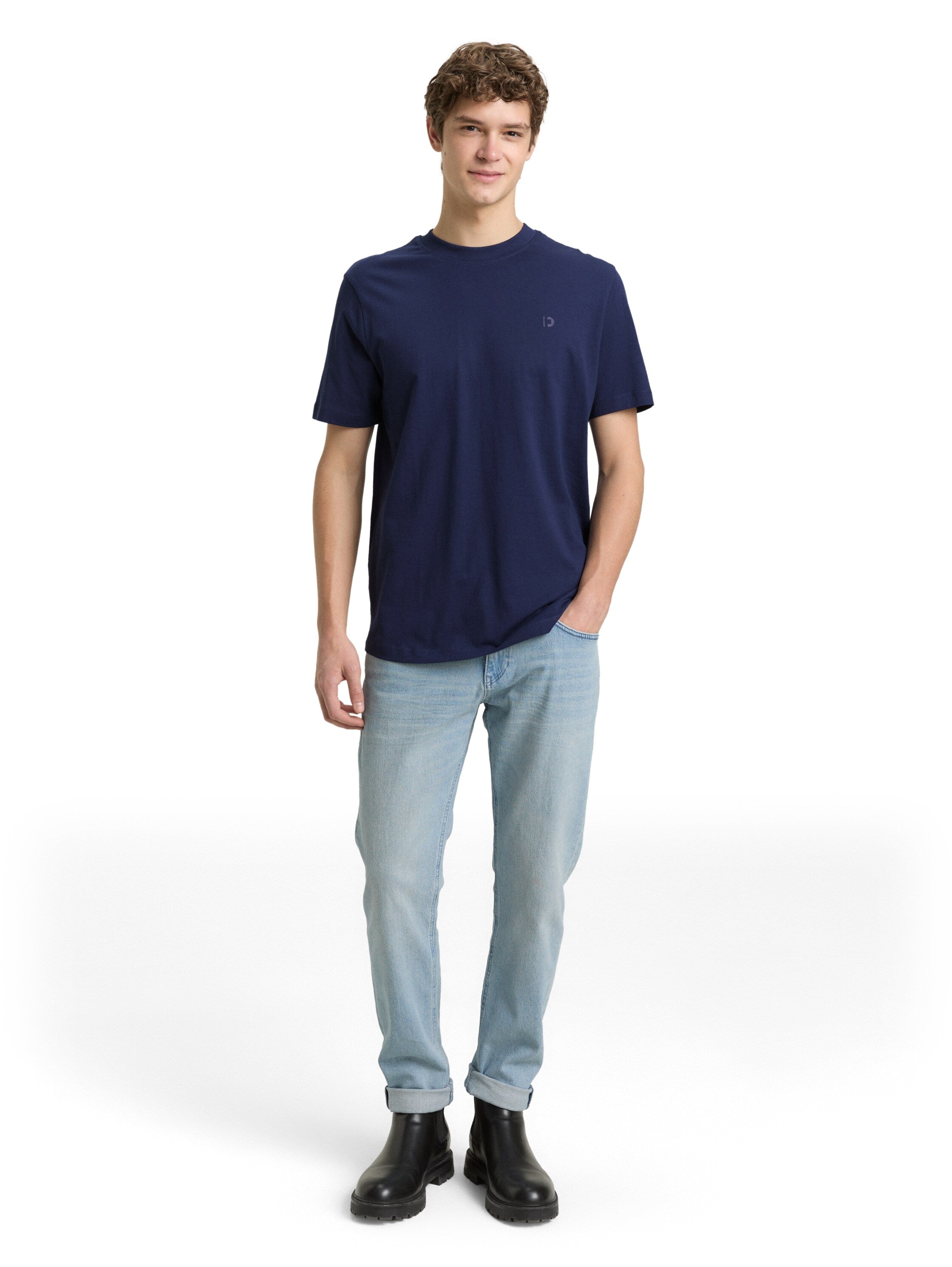 Tom Tailor denim Herren T-Shirts kurz Dark Blueberry