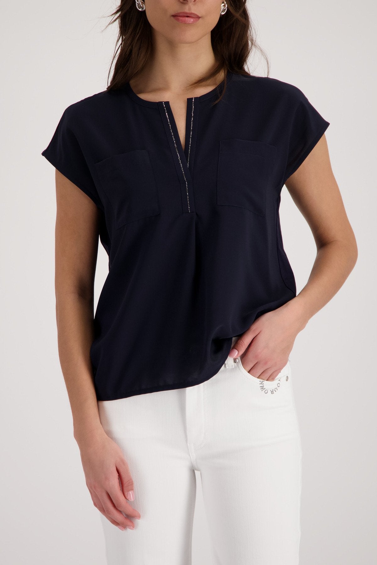 Monari Damen T-Shirts  Marine