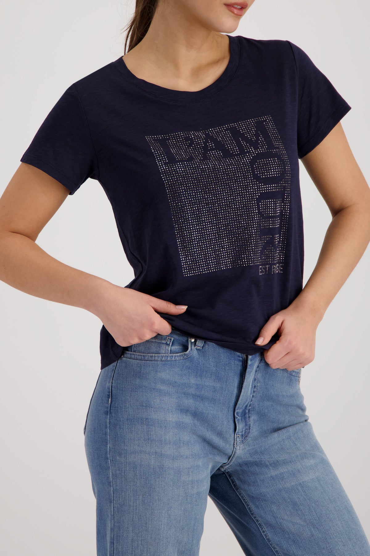 Monari Damen T-Shirts  Marine
