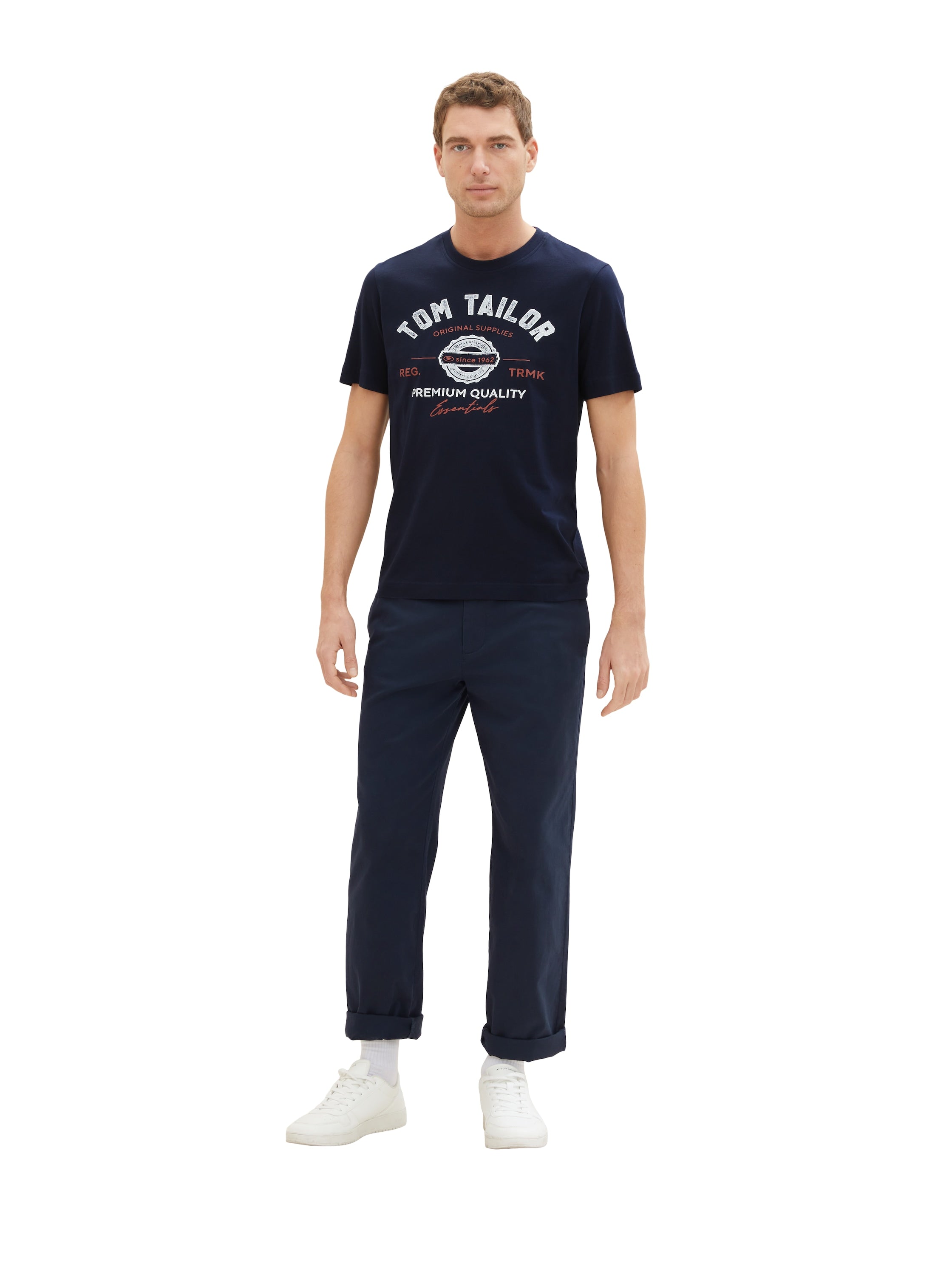 Tom Tailor Herren T-Shirts kurz Sky Captain Blu