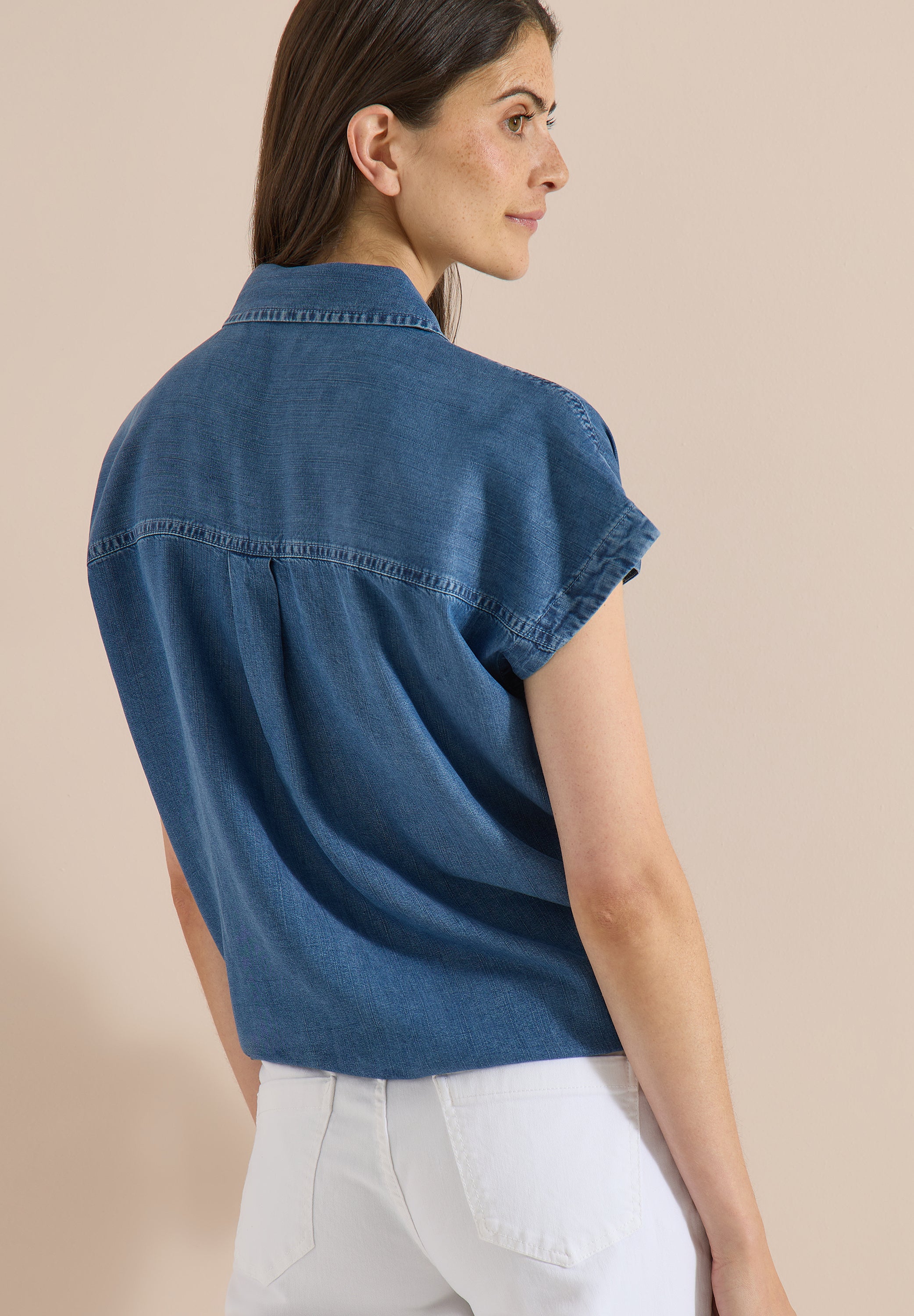 Cecil Damen Blusen Mid Blue