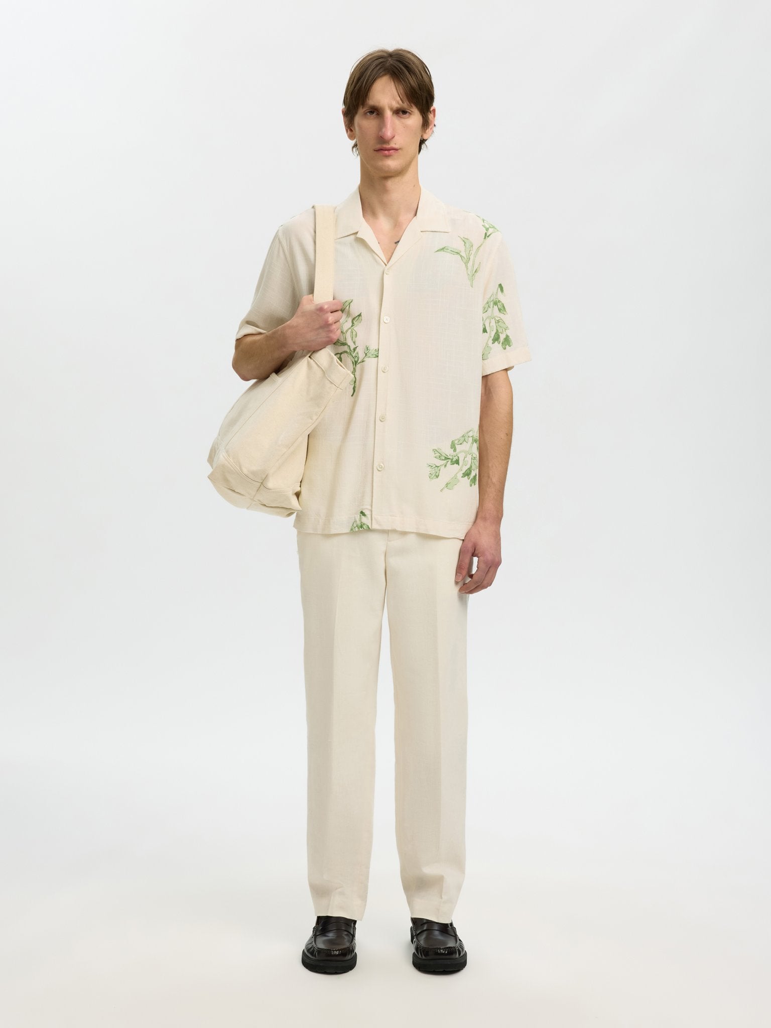 Selected homme Herren Hemden Egret