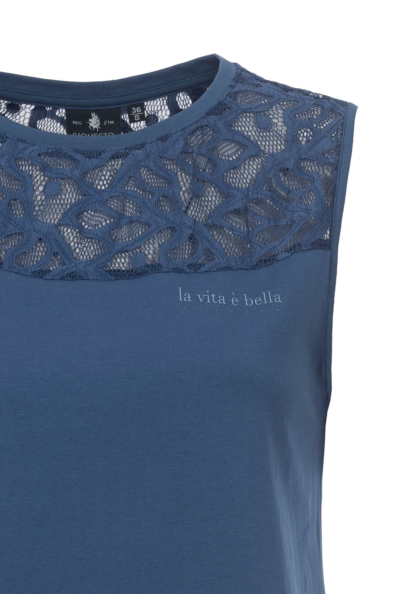 Soquesto Damen Tops Rauchblau