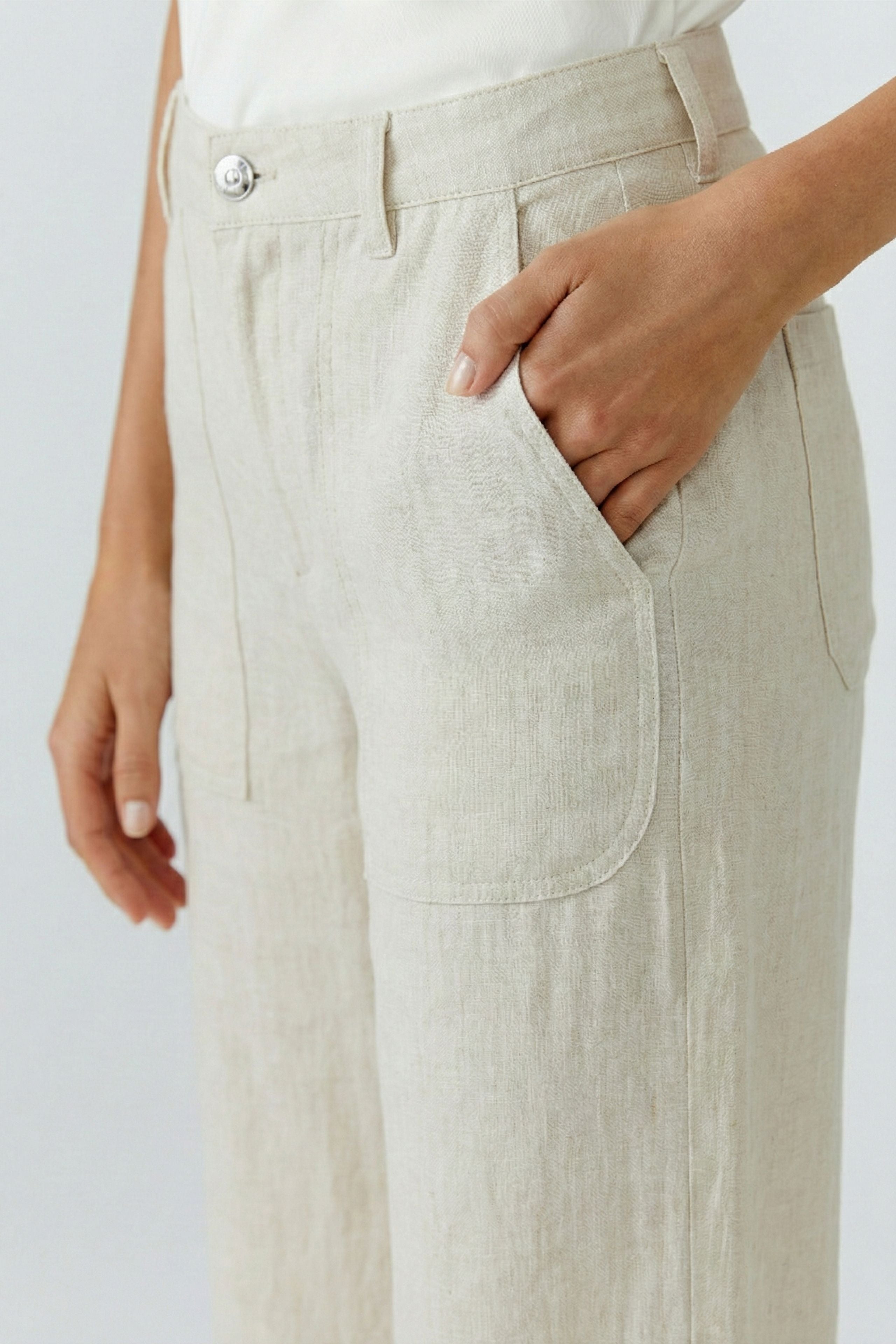 Oui Damen Jeans  Biscuit