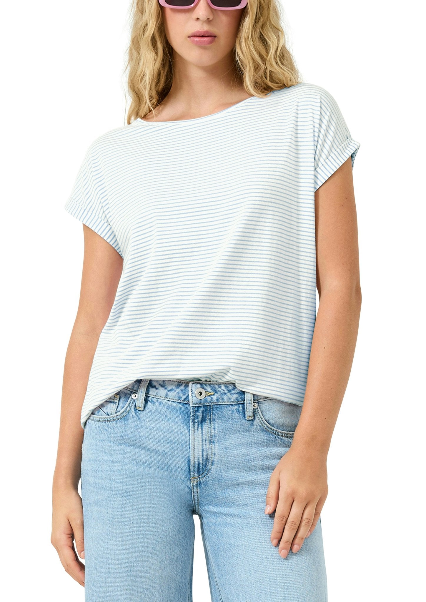 QS by S.Oliver Damen T-Shirts Blue