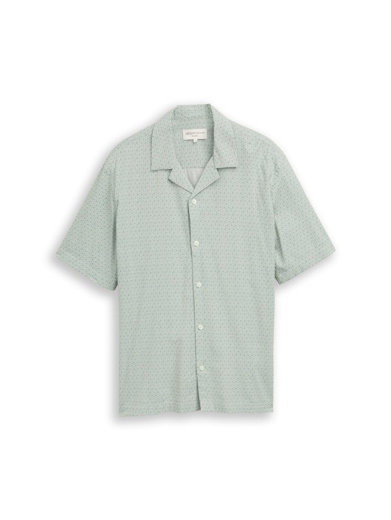Tom Tailor denim Herren Hemden kurz Green Mint Geom