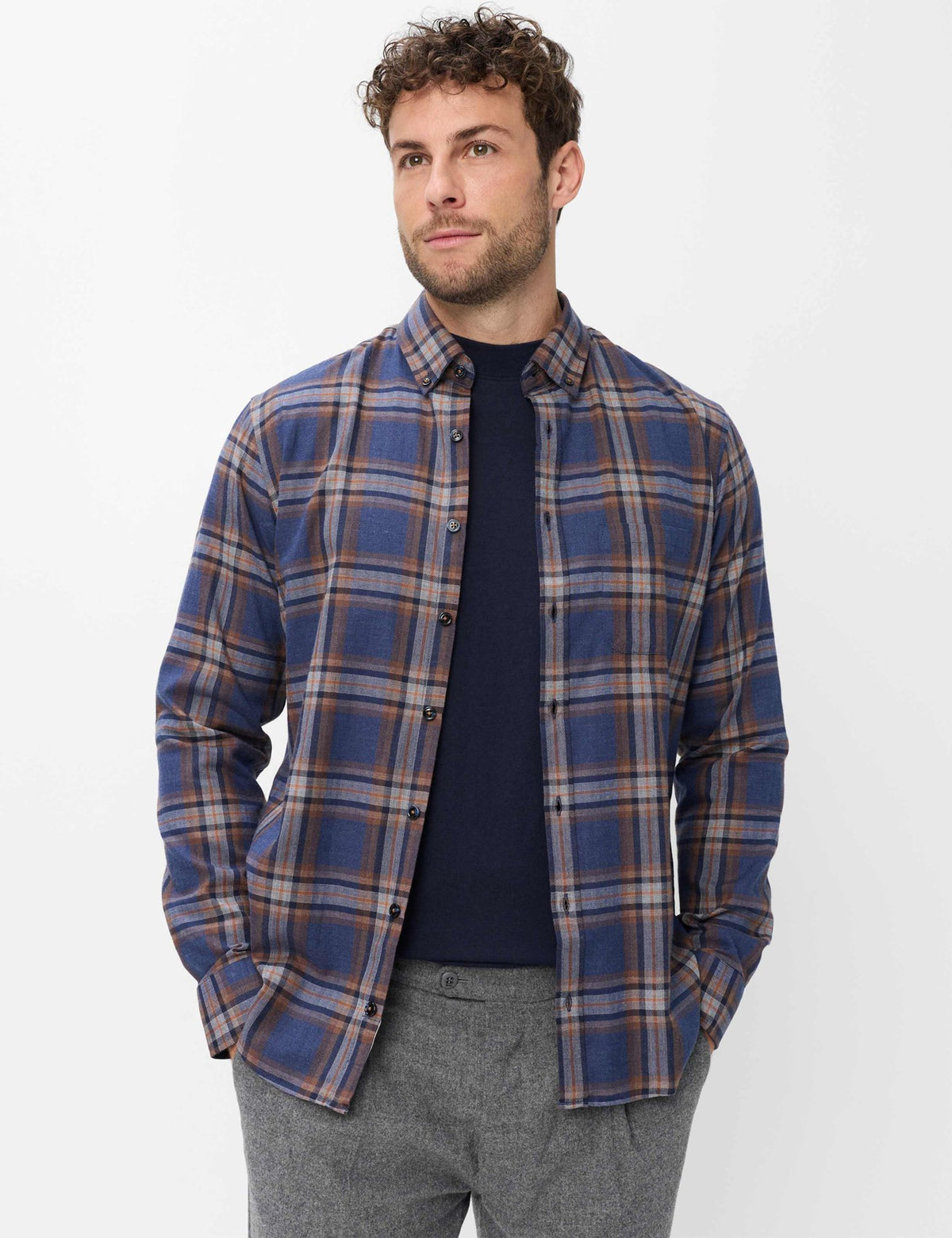 Brax Herren Hemden Navy