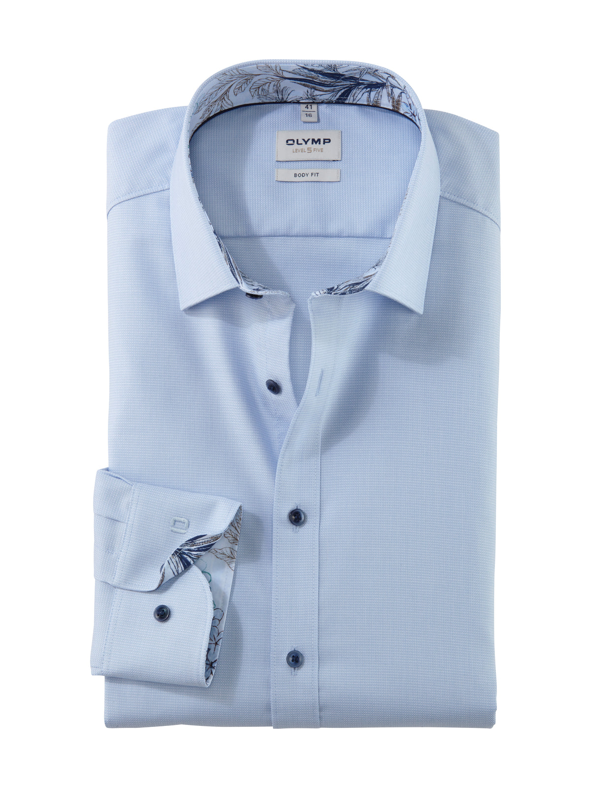 Olymp Herren Hemden lang  Bleu