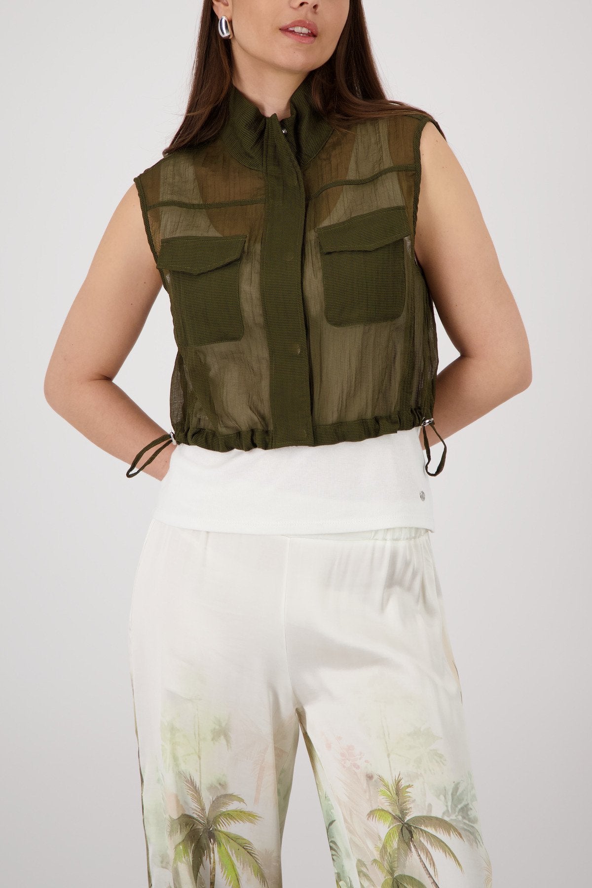 Monari Damen Indoorwesten  Olive