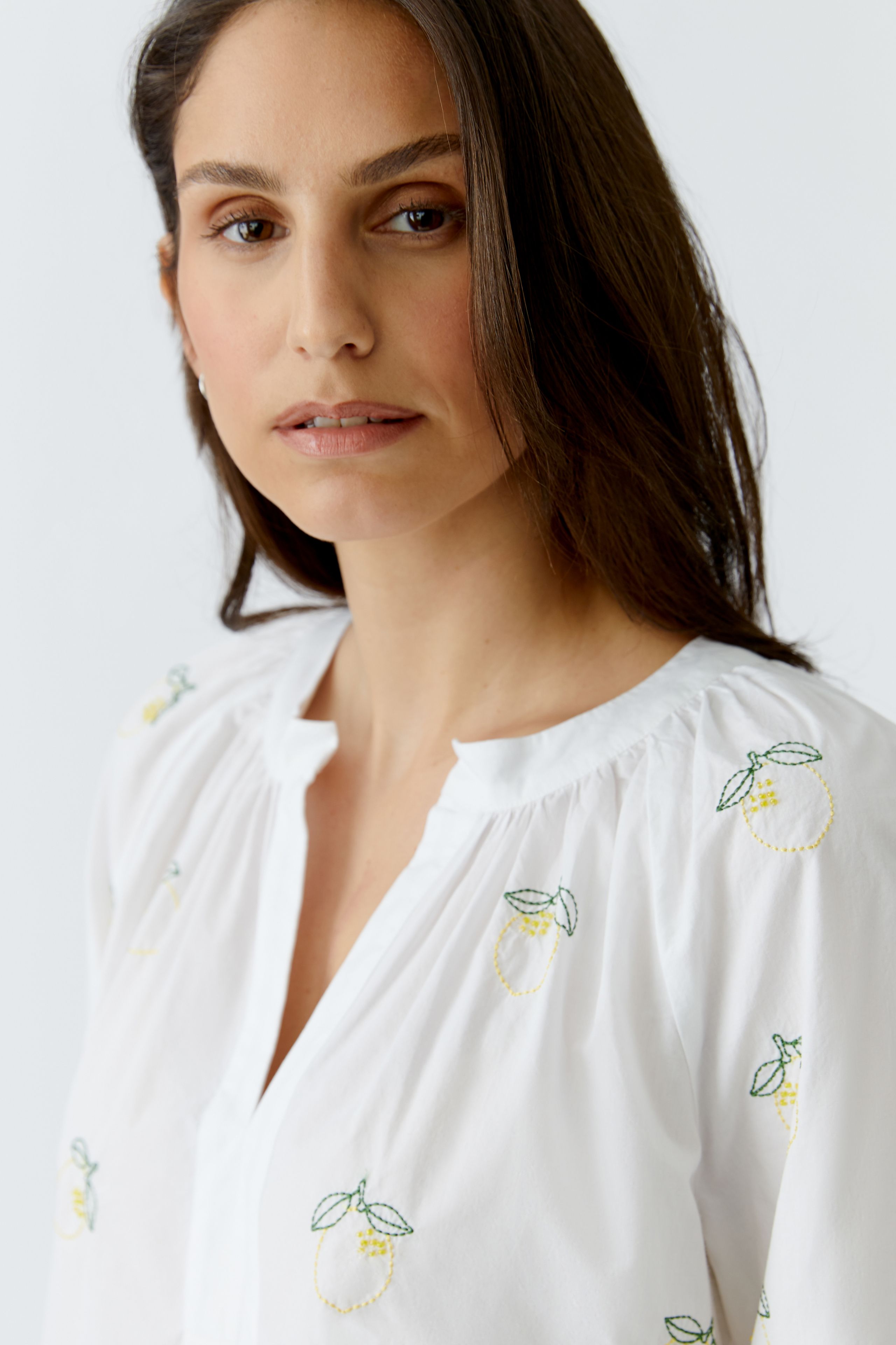 Oui Damen Blusen Optic Whit