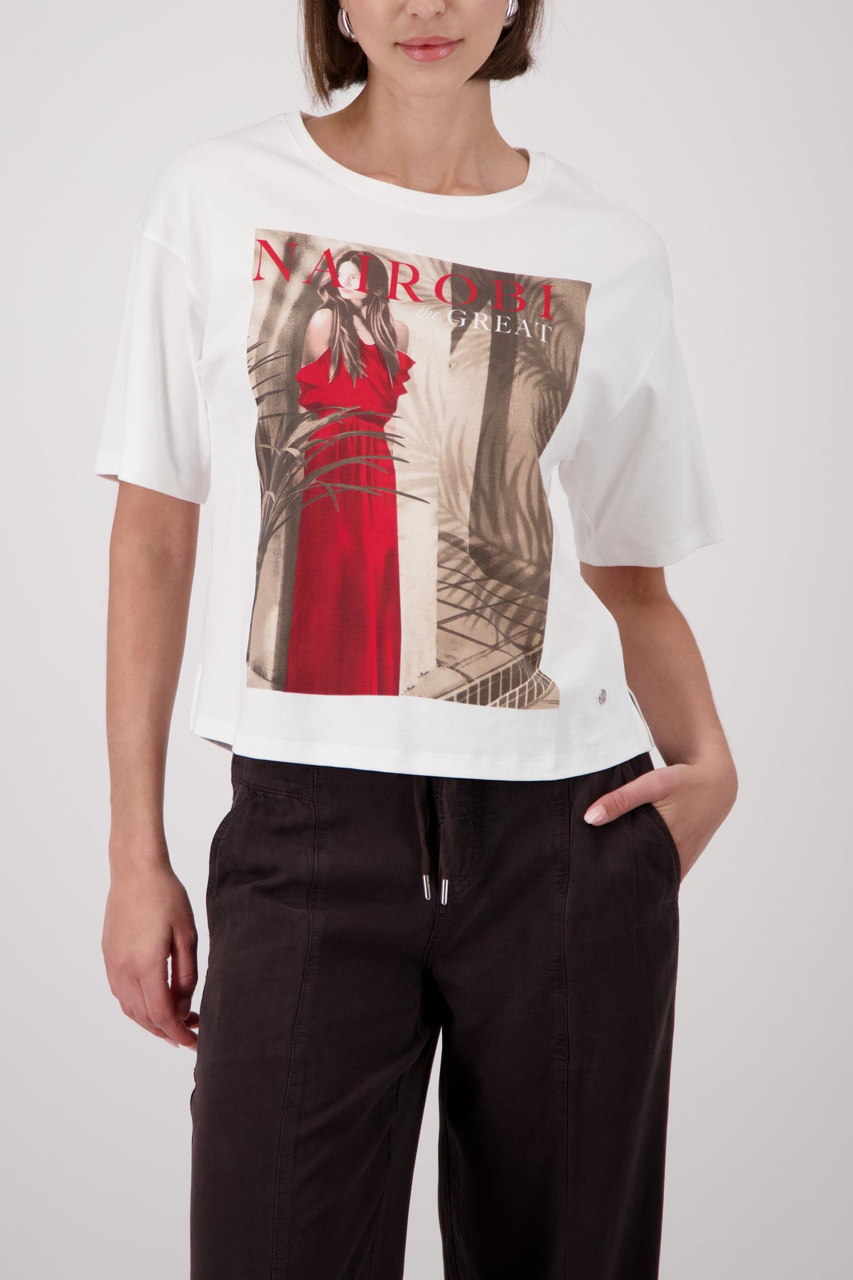 Monari Damen T-Shirts  Cream