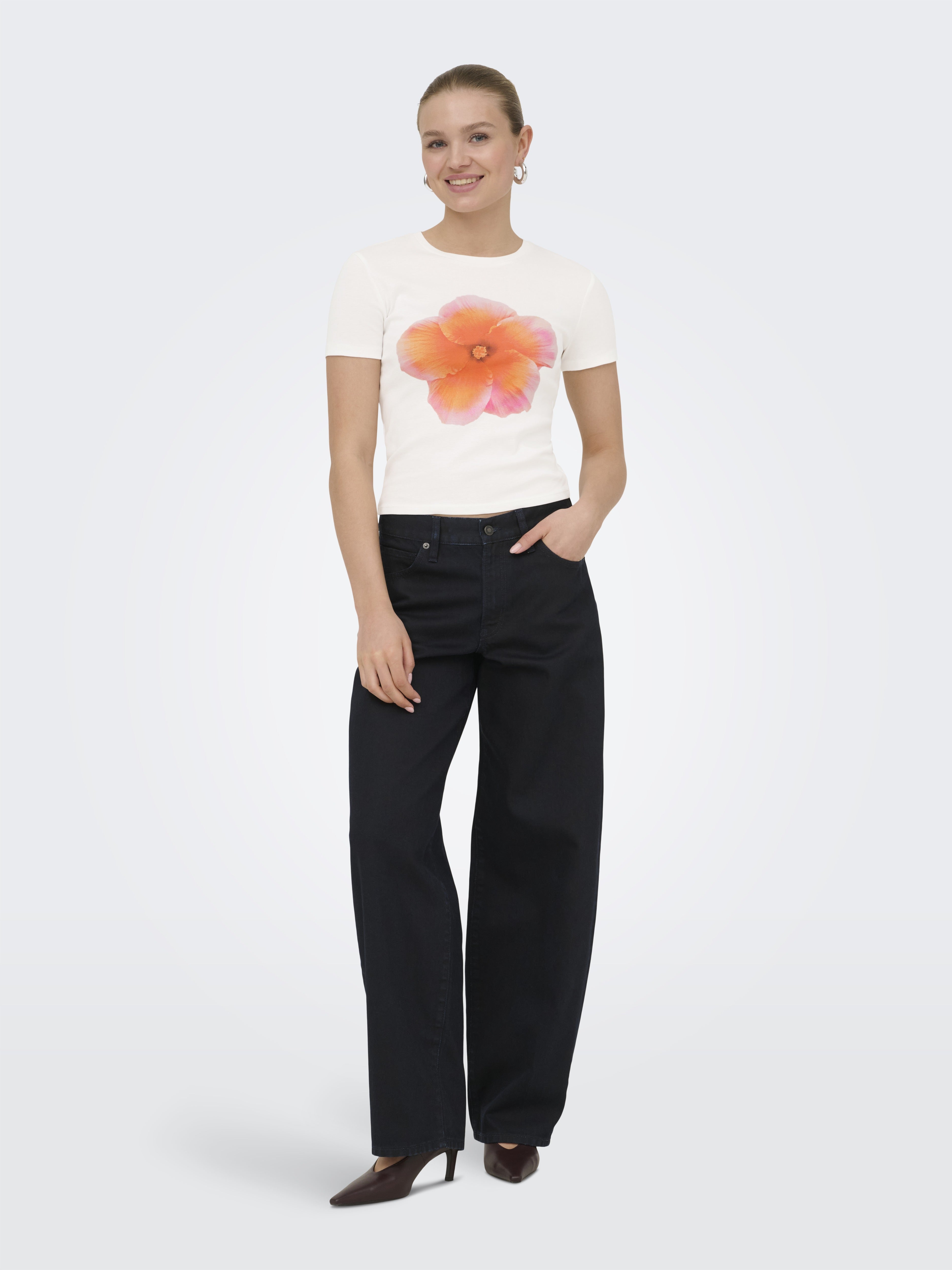 Only Damen T-Shirts Cloud Dancer/Pr