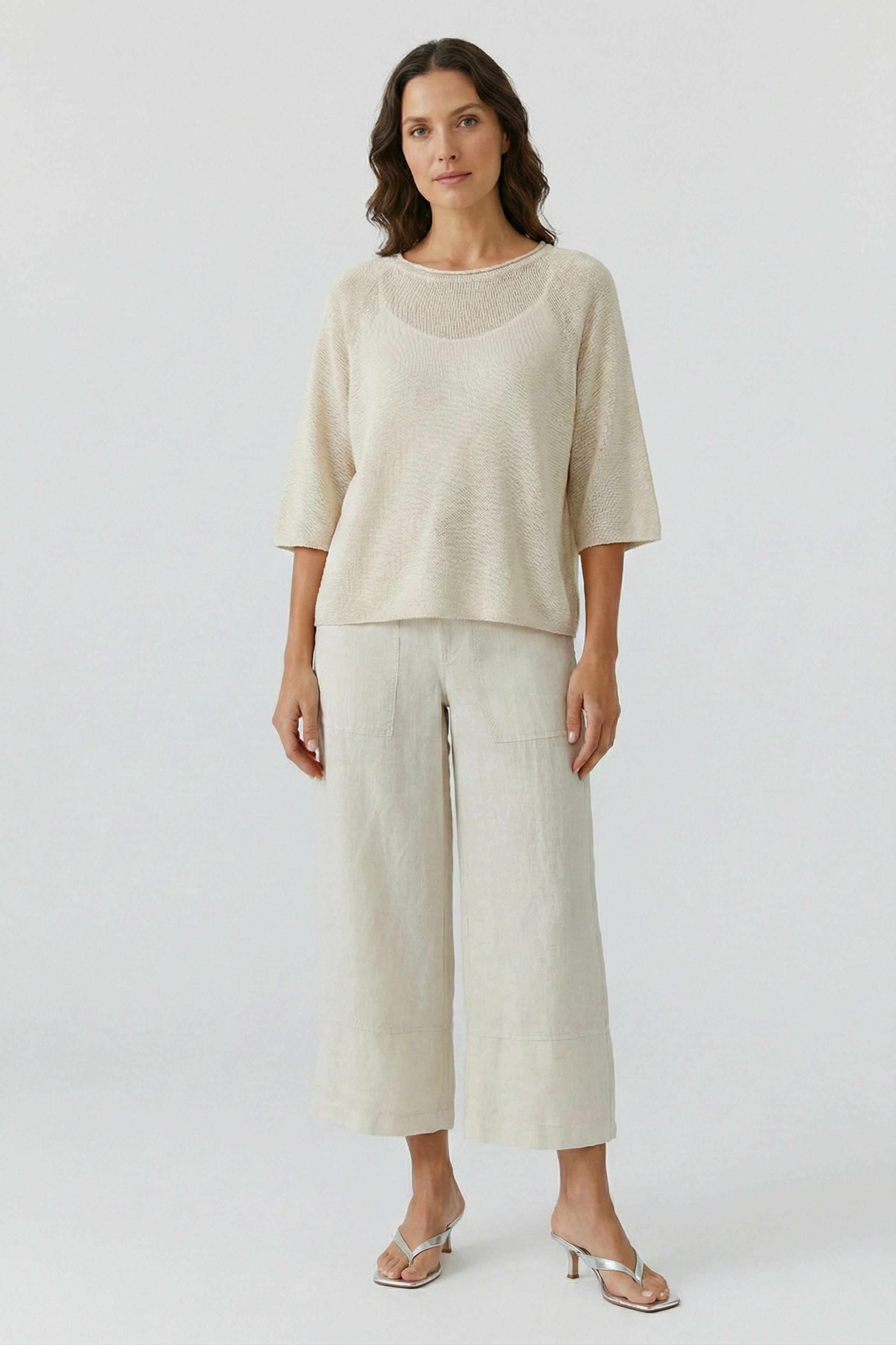 Oui Damen Jeans Biscuit