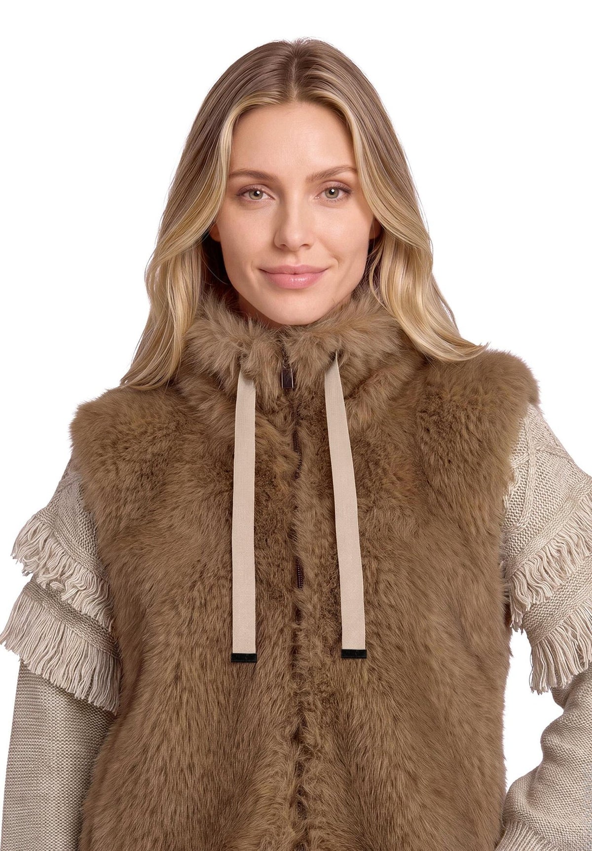 Betty & Co Damen Outdoorwesten Taupe Melange