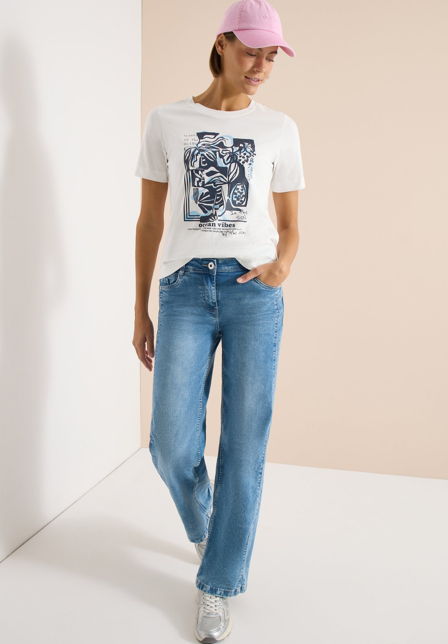 Cecil Damen T-Shirts  Vanilla W