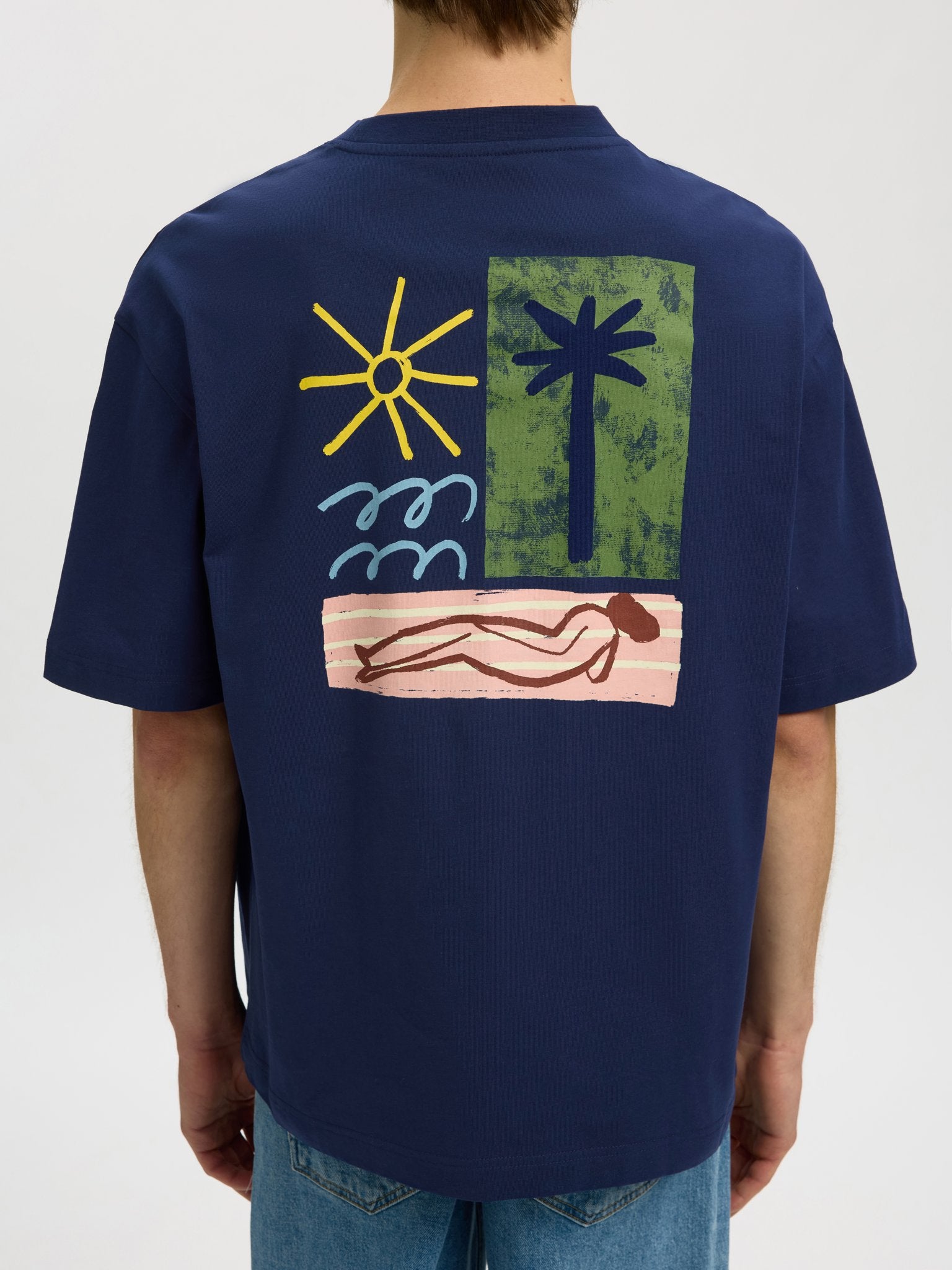 Selected homme Herren T-Shirts kurz Ocean Ca