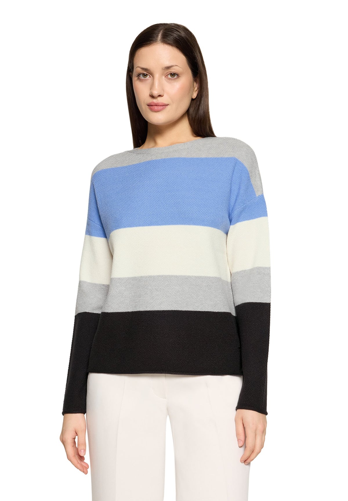 Betty & Co Damen Pullover Light Blue/Grey