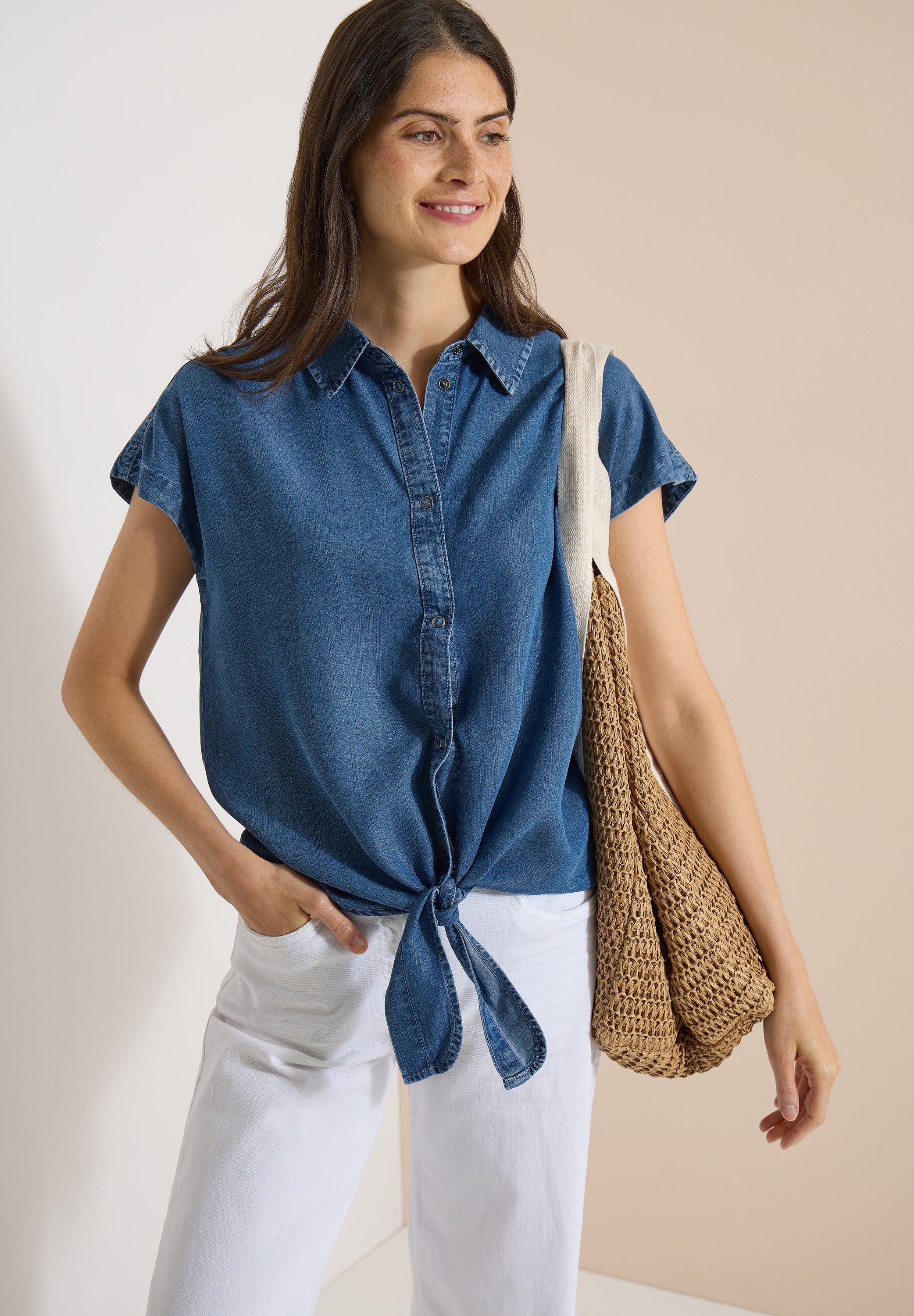 Cecil Damen Blusen Mid Blue