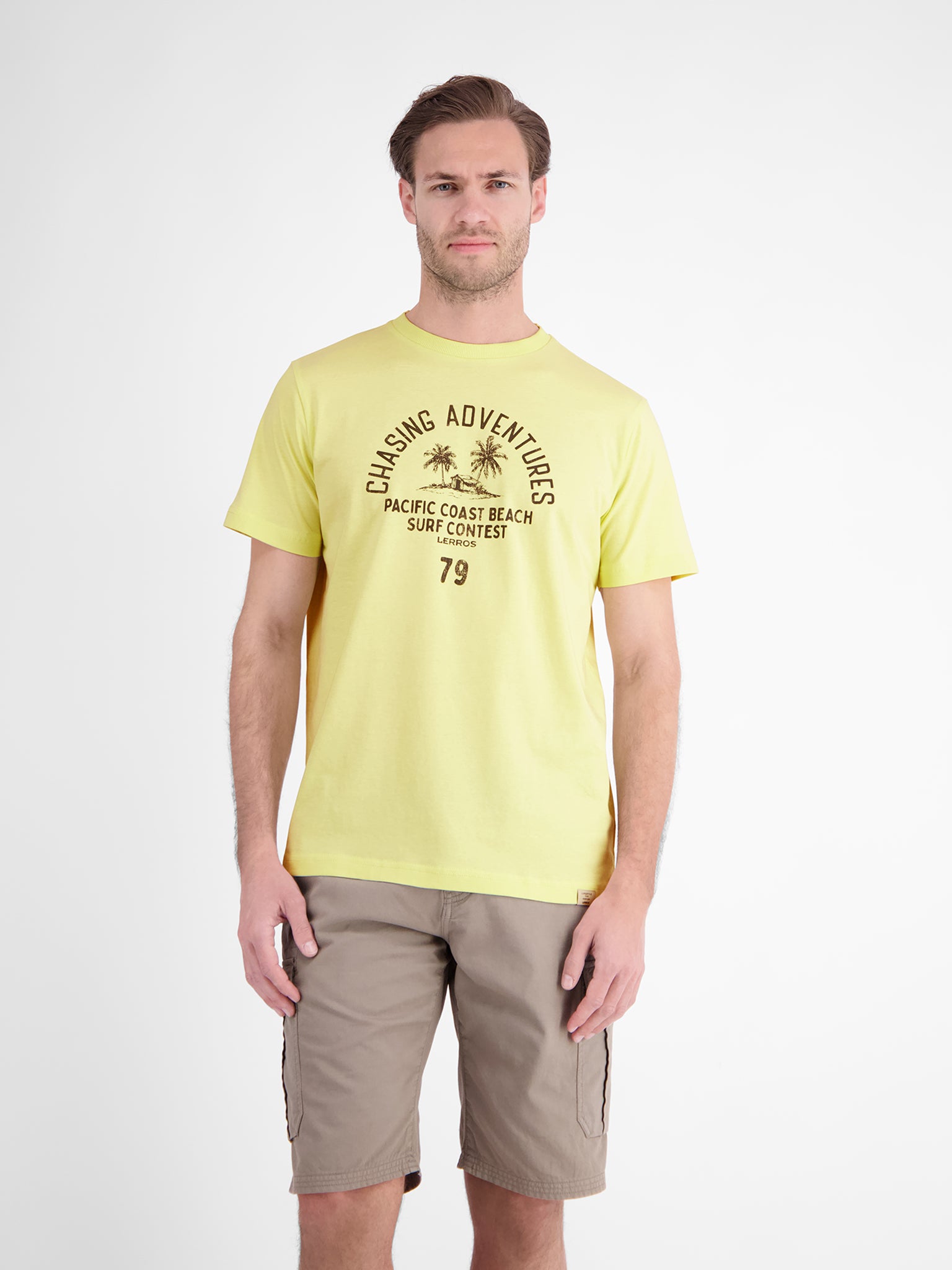 Lerros Herren T-Shirts kurz Lemon Water
