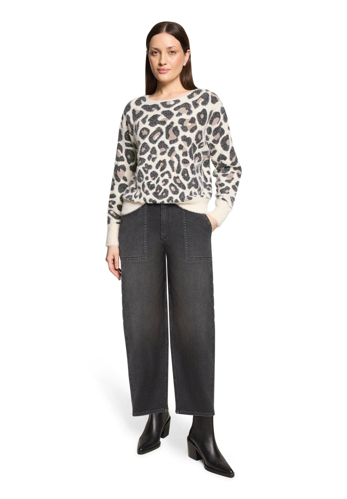 Betty & Co Damen Pullover Cream/Taupe