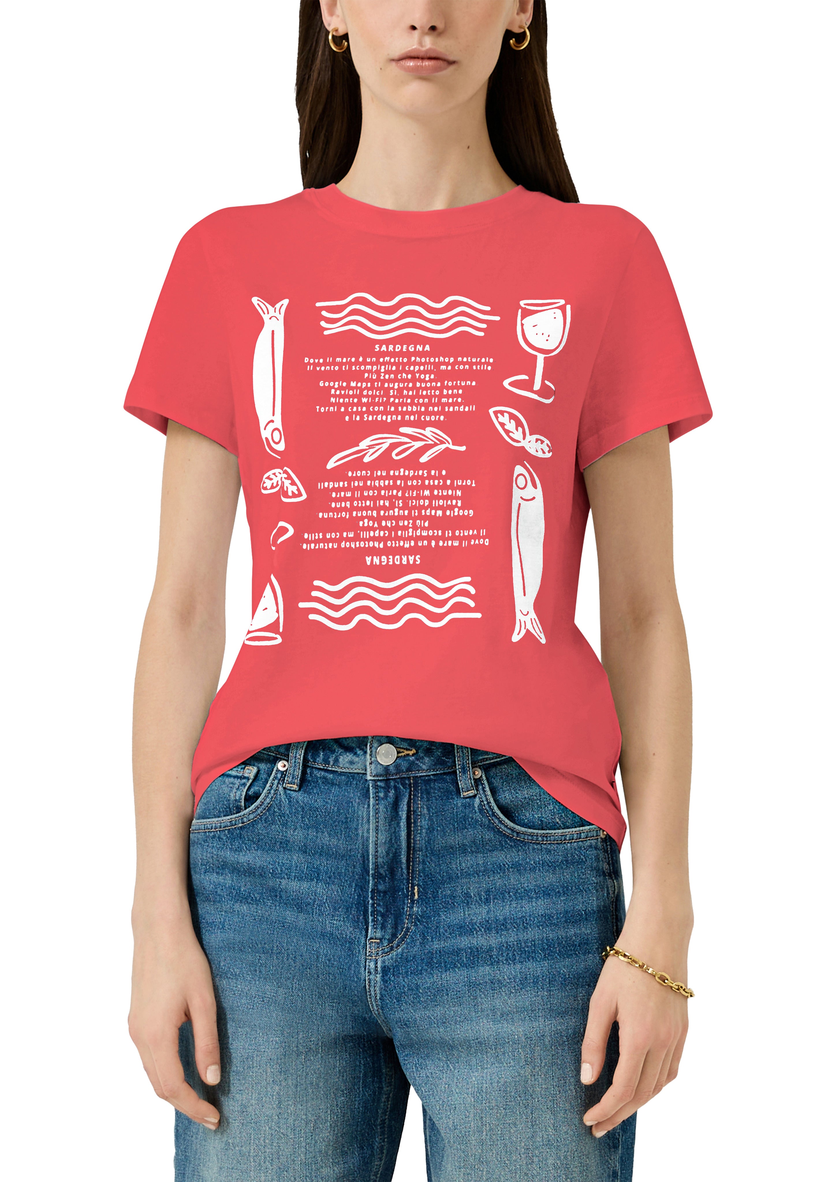 QS by S.Oliver Damen T-Shirts Red
