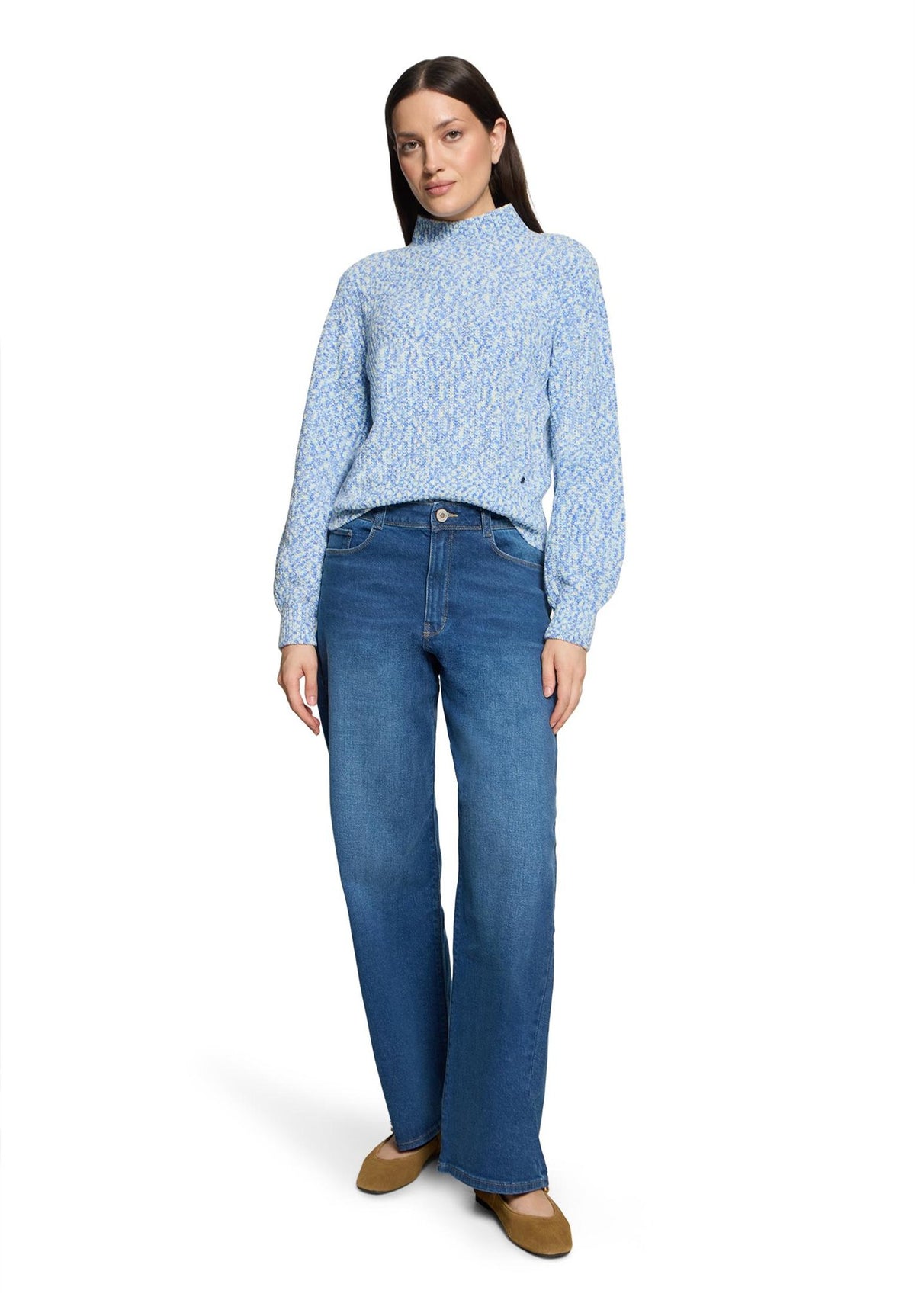 Betty & Co Damen Pullover Light Blue/Crea
